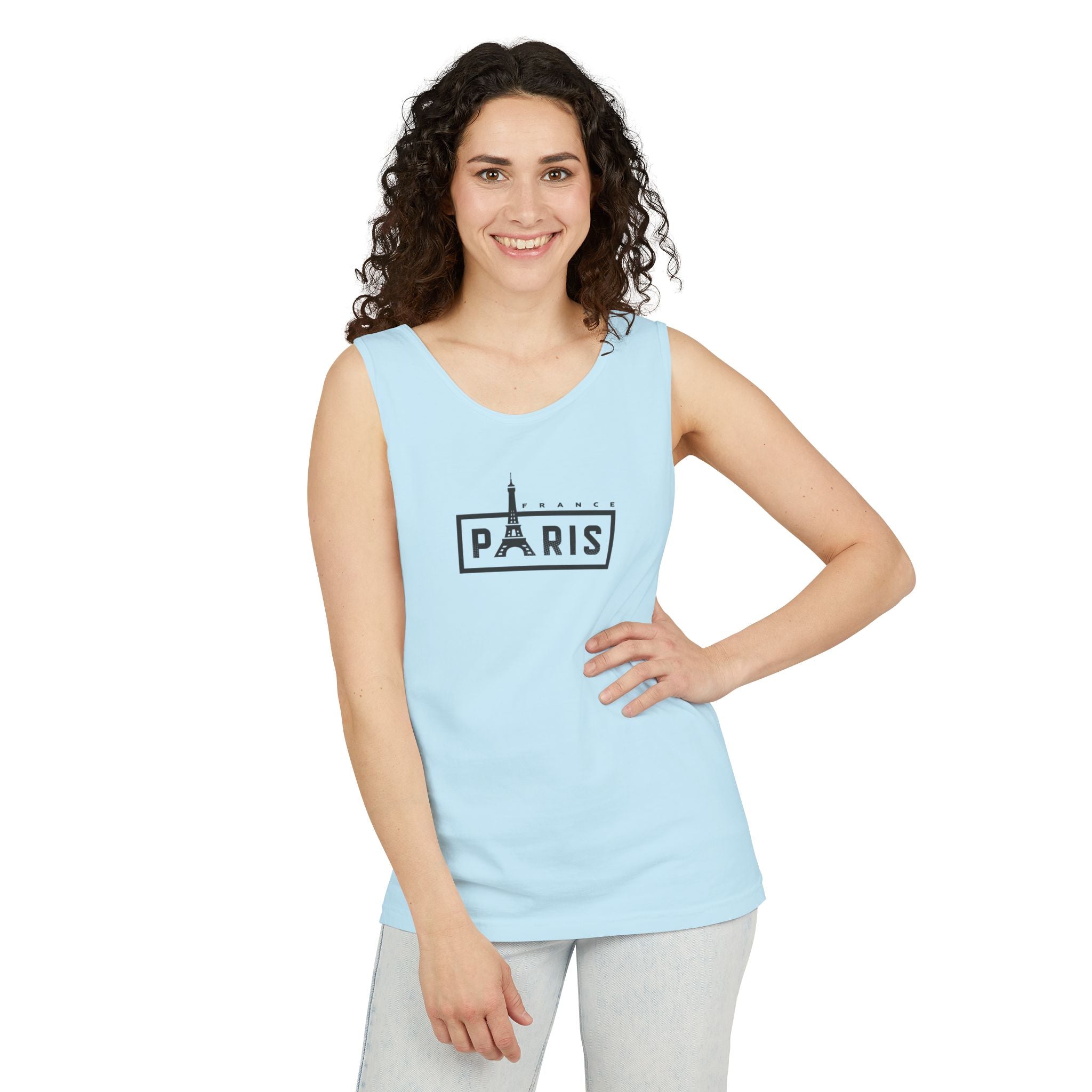 Paris Eiffel Tower Vintage Travel Tank Top — Retro French Graphic Tank