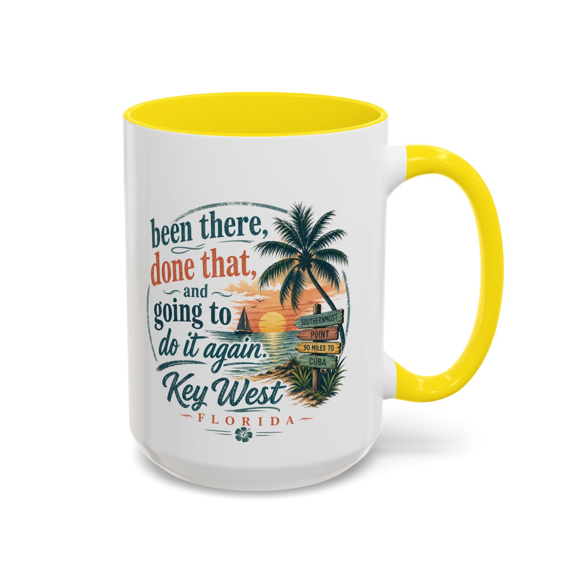 Key West Florida Coffee Mug — "Been There, Done That, Going to Do It Again" Tropical Travel Mug (11/15oz)