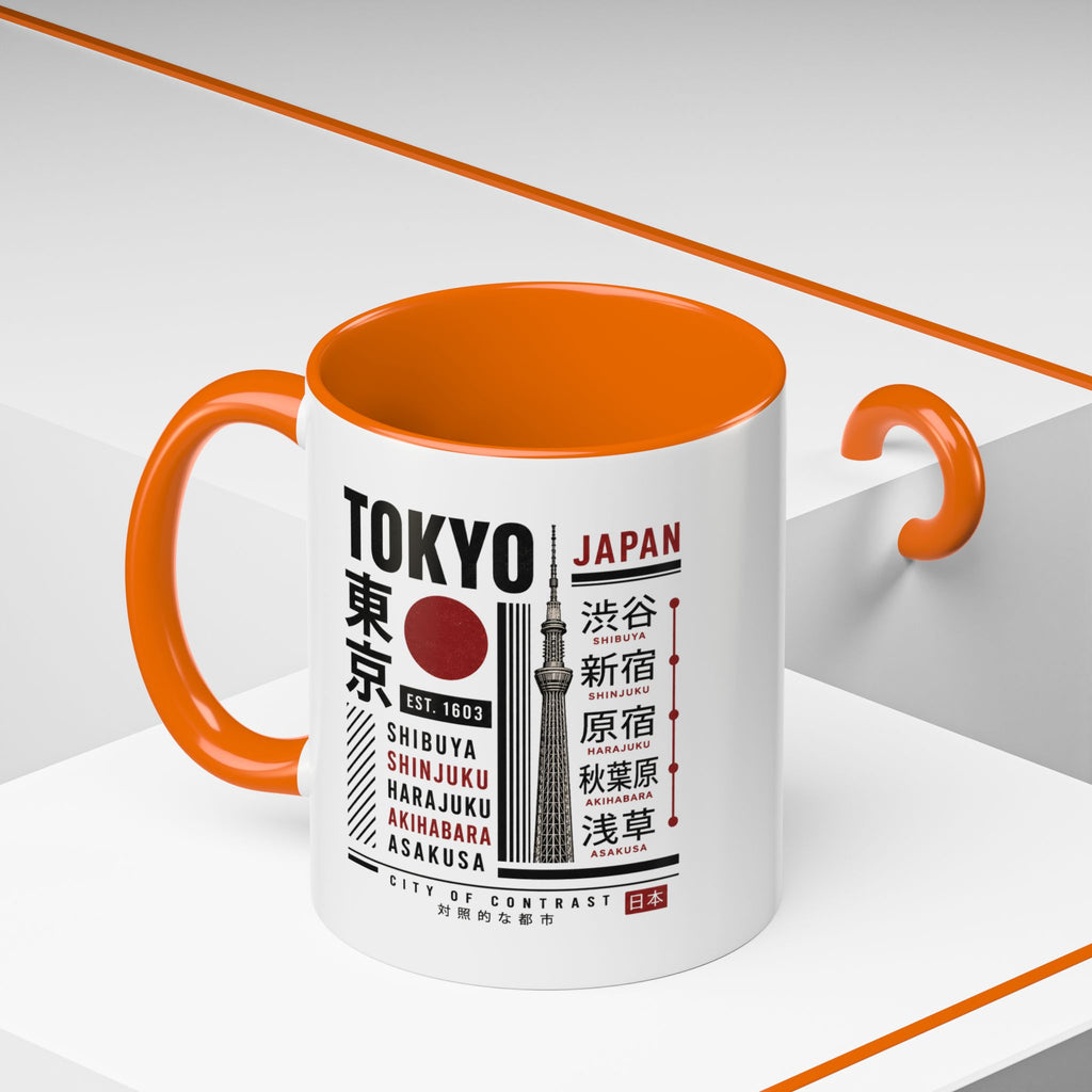 Tokyo Japan Accent Coffee Mug – Shibuya Shinjuku Harajuku Travel Souvenir (11/15oz)