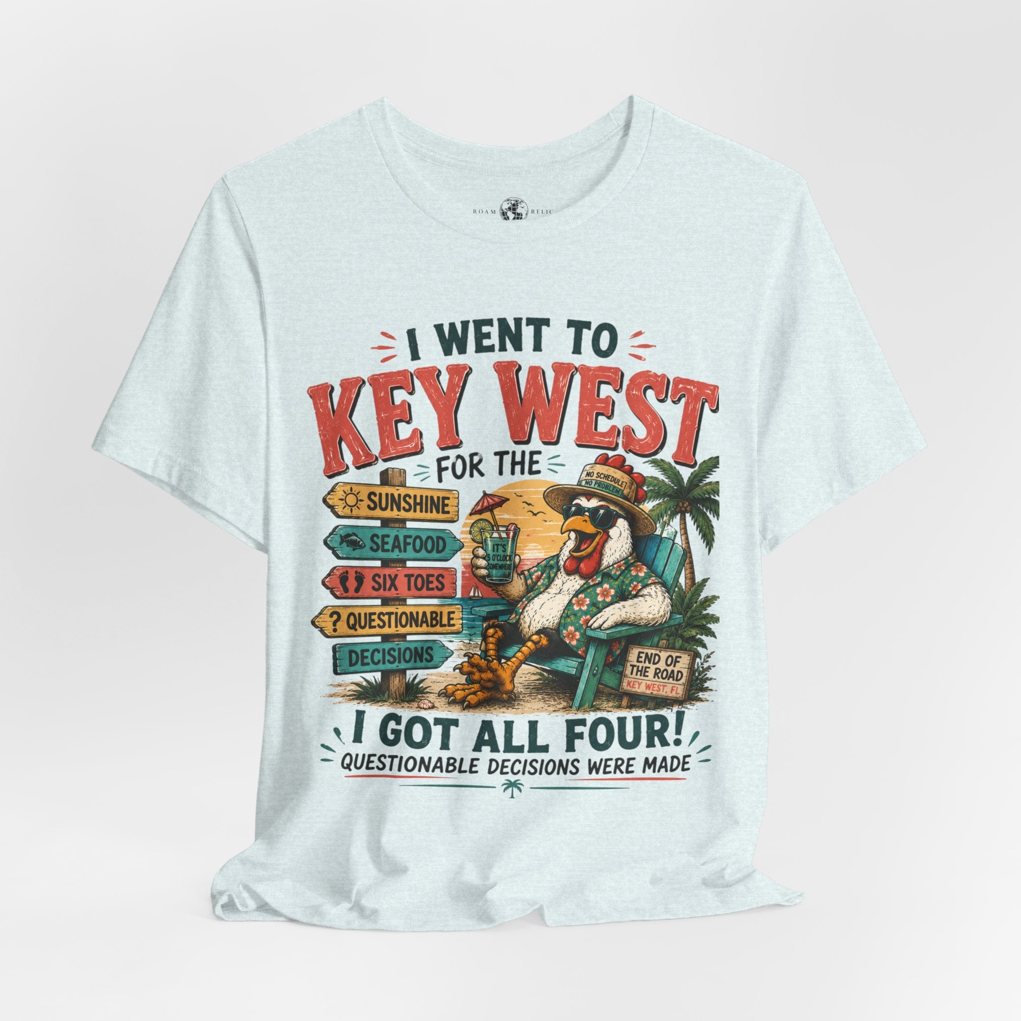 Key West Vacation T‑Shirt — "I Went to Key West for the Sunshine, Seafood, Six Toes & Questionable Decisions Were Made"