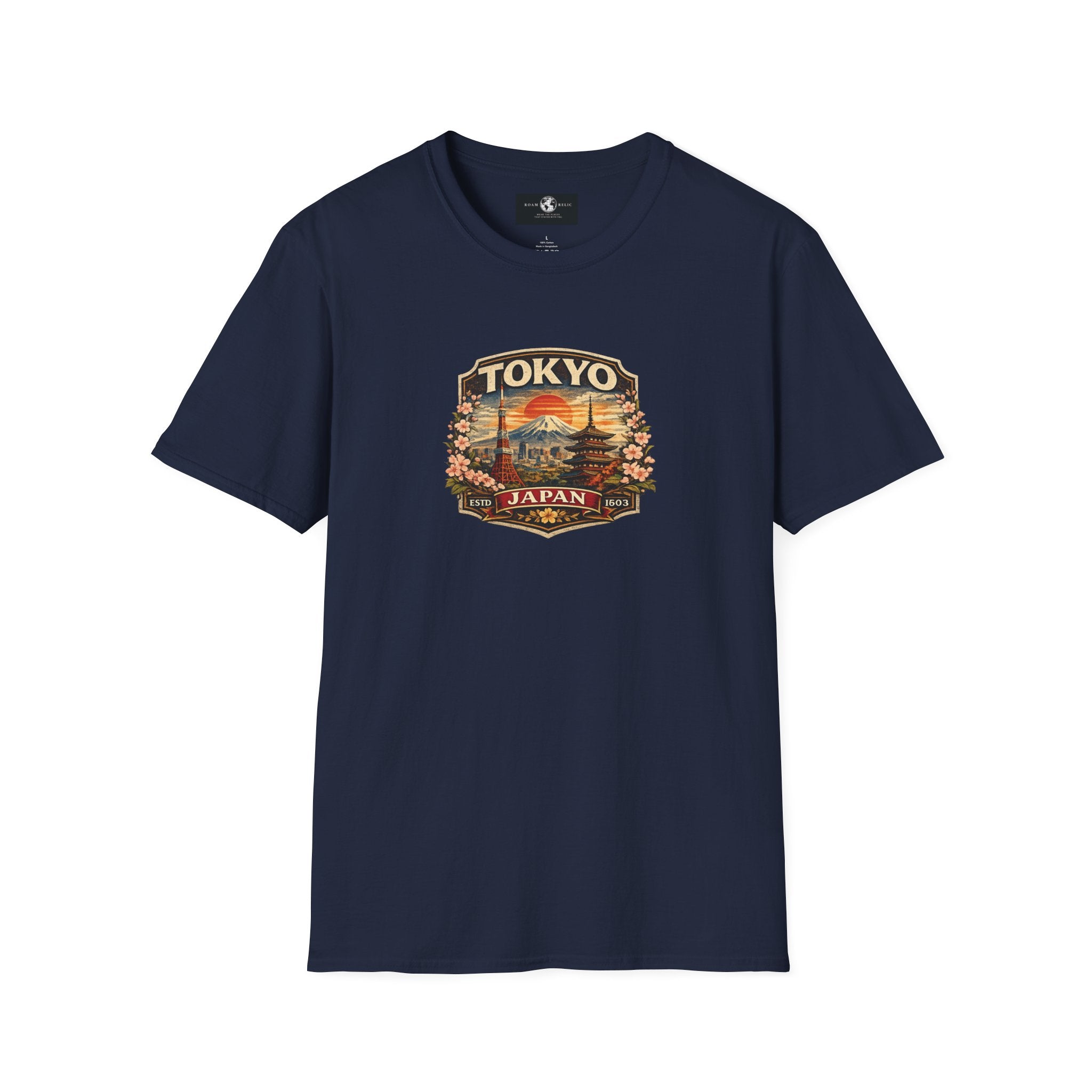 Tokyo Japan Vintage Badge T-Shirt — Mt. Fuji & Pagoda Travel Souvenir Tee