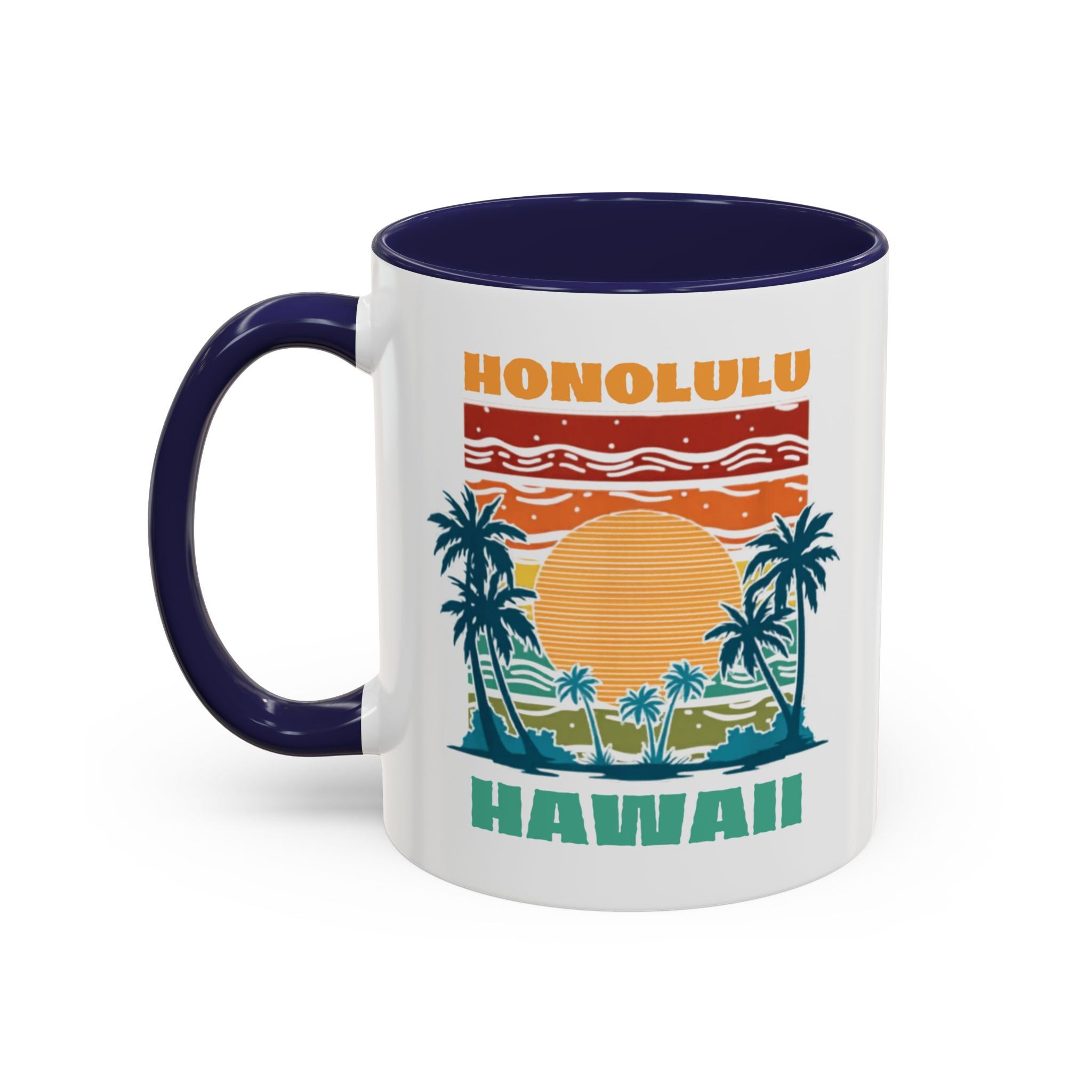 Honolulu Hawaii Vintage Sunset Coffee Mug (11/15oz)