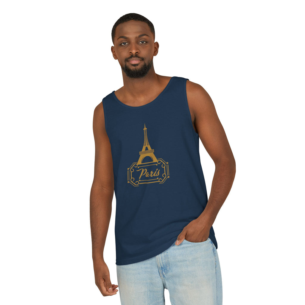 Paris Eiffel Tower Tank Top — Elegant Gold Paris Graphic