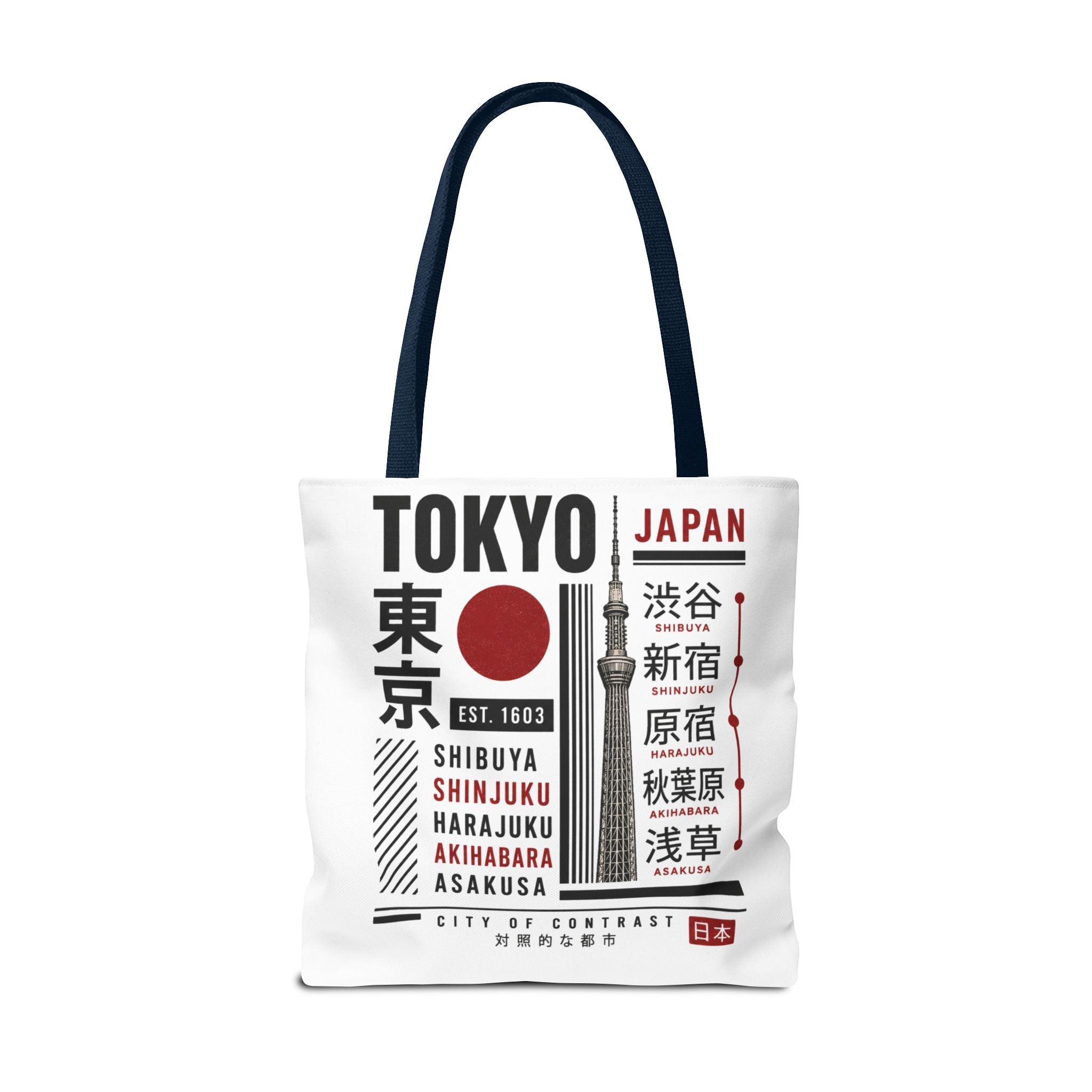 Tokyo Japan Graphic Tote Bag — Shibuya Shinjuku Harajuku Akihabara Asakusa Design