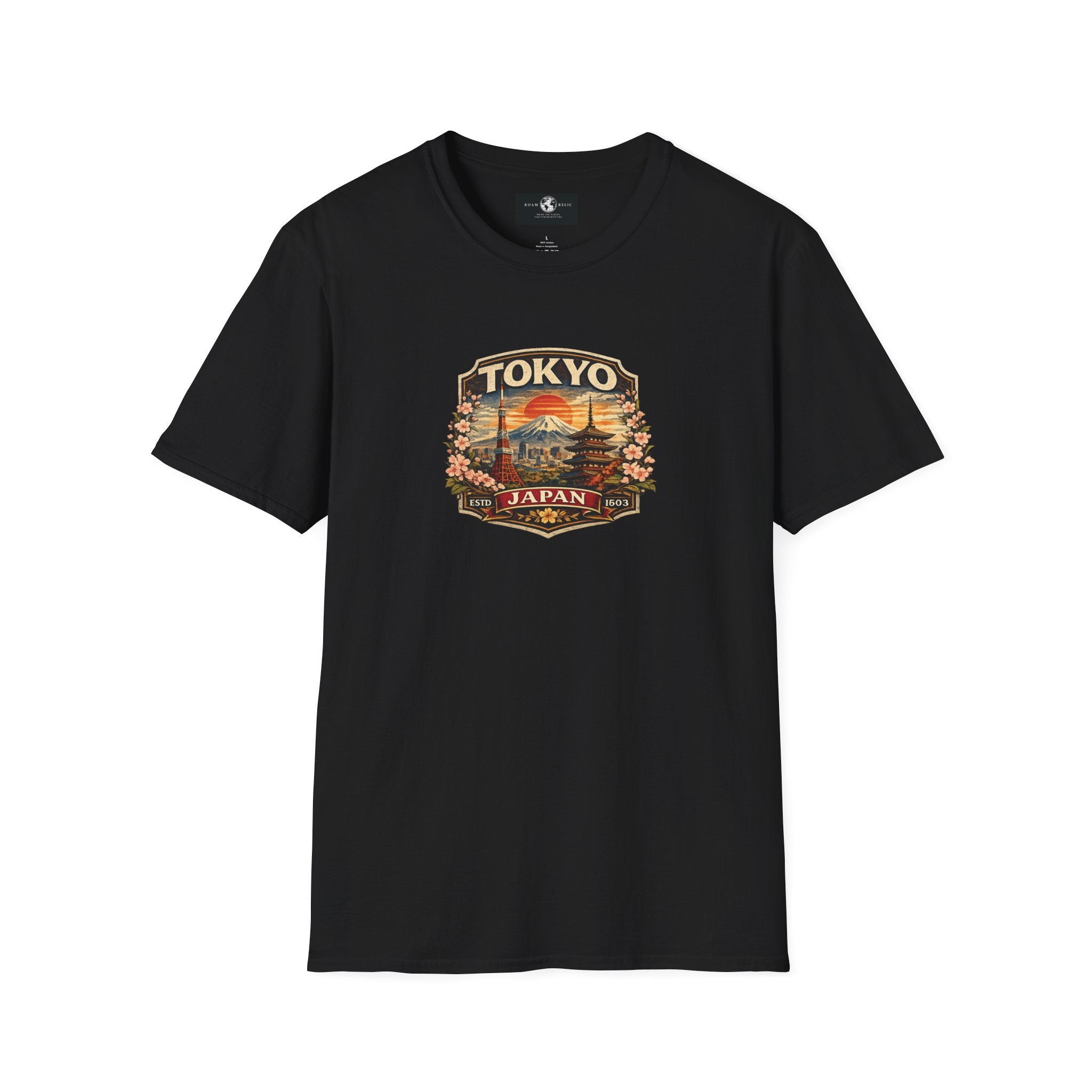 Tokyo Japan Vintage Badge T-Shirt — Mt. Fuji & Pagoda Travel Souvenir Tee
