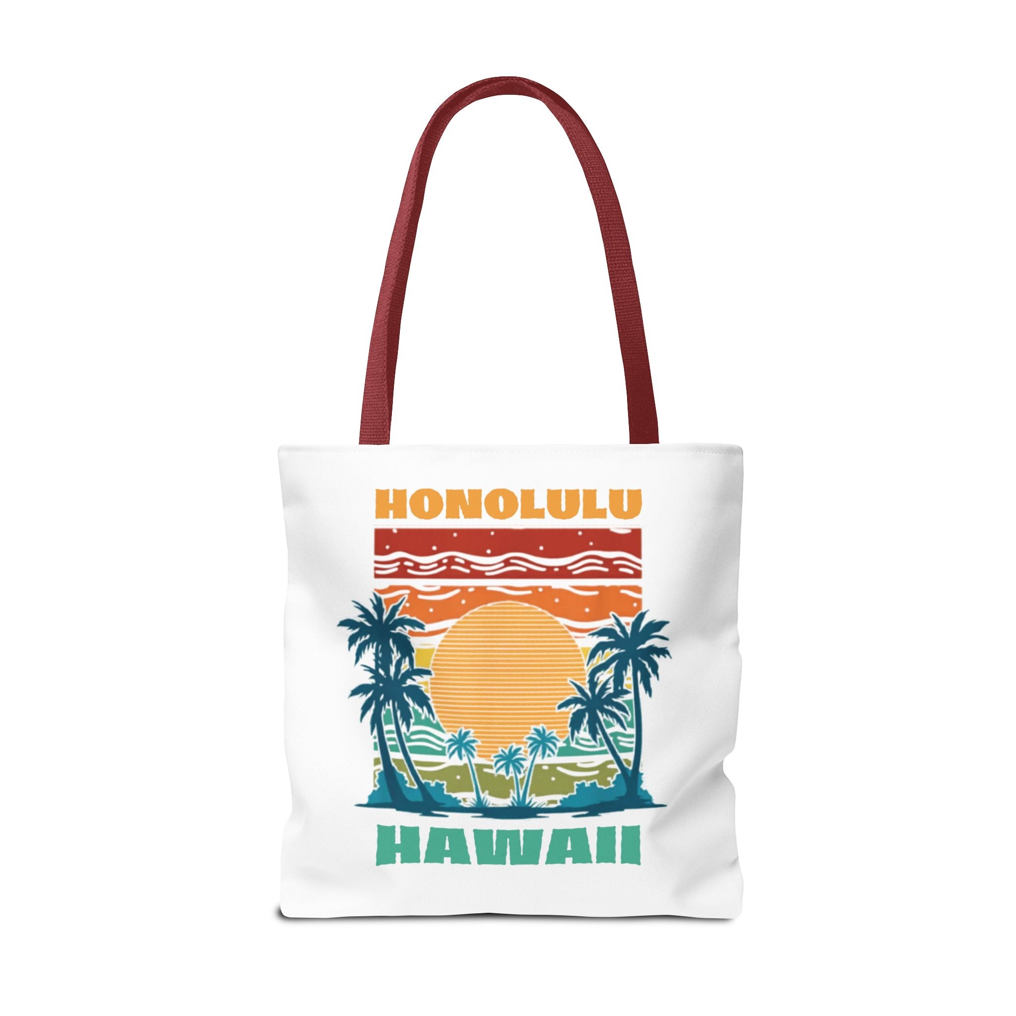 Honolulu Hawaii Sunset Tote Bag – Vintage Palm Beach Vacation Tote