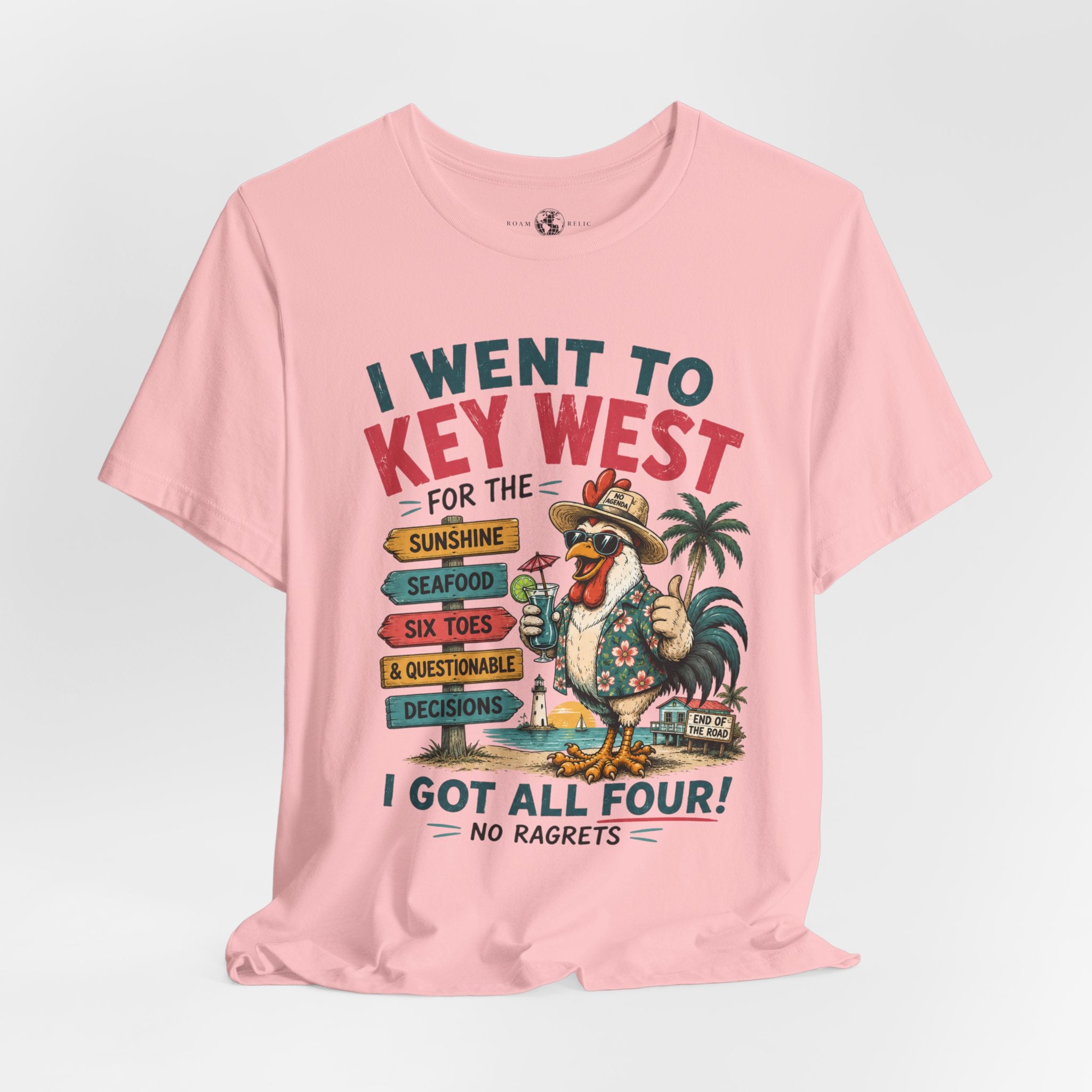 Key West Vacation T‑Shirt — “I Went to Key West for the Sunshine, Seafood, Six Toes & Questionable Decisions” - No Ragrets
