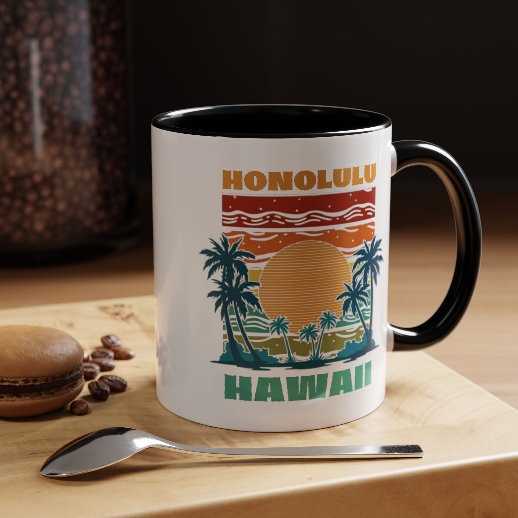 Honolulu Hawaii Vintage Sunset Coffee Mug (11/15oz)