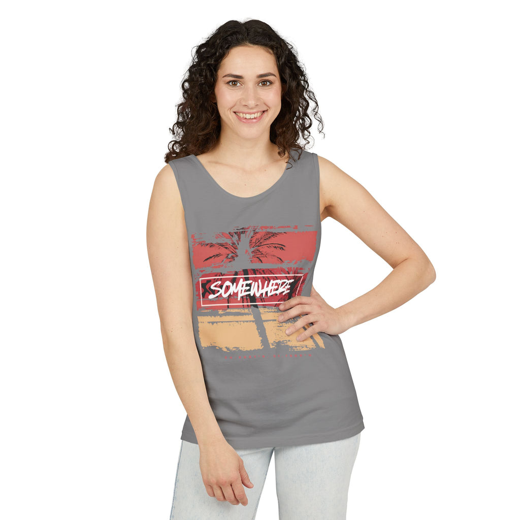 Somewhere Palm Tree Tank Top – Vintage Beach Retro Vacation Tank