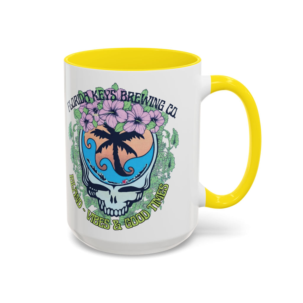 Coffee Mug — Tropical Island Vibes & Good Times Skull Design Key West Florida