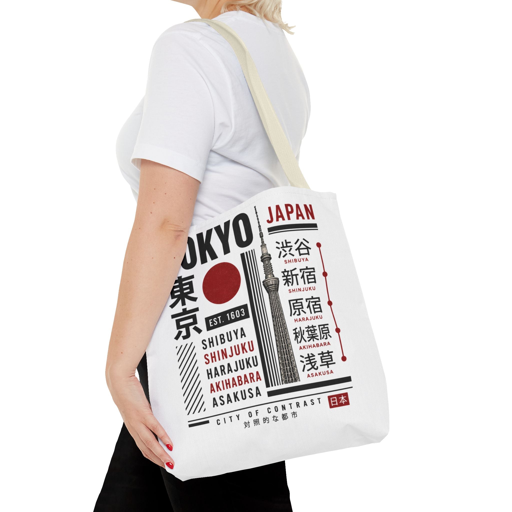 Tokyo Japan Graphic Tote Bag — Shibuya Shinjuku Harajuku Akihabara Asakusa Design