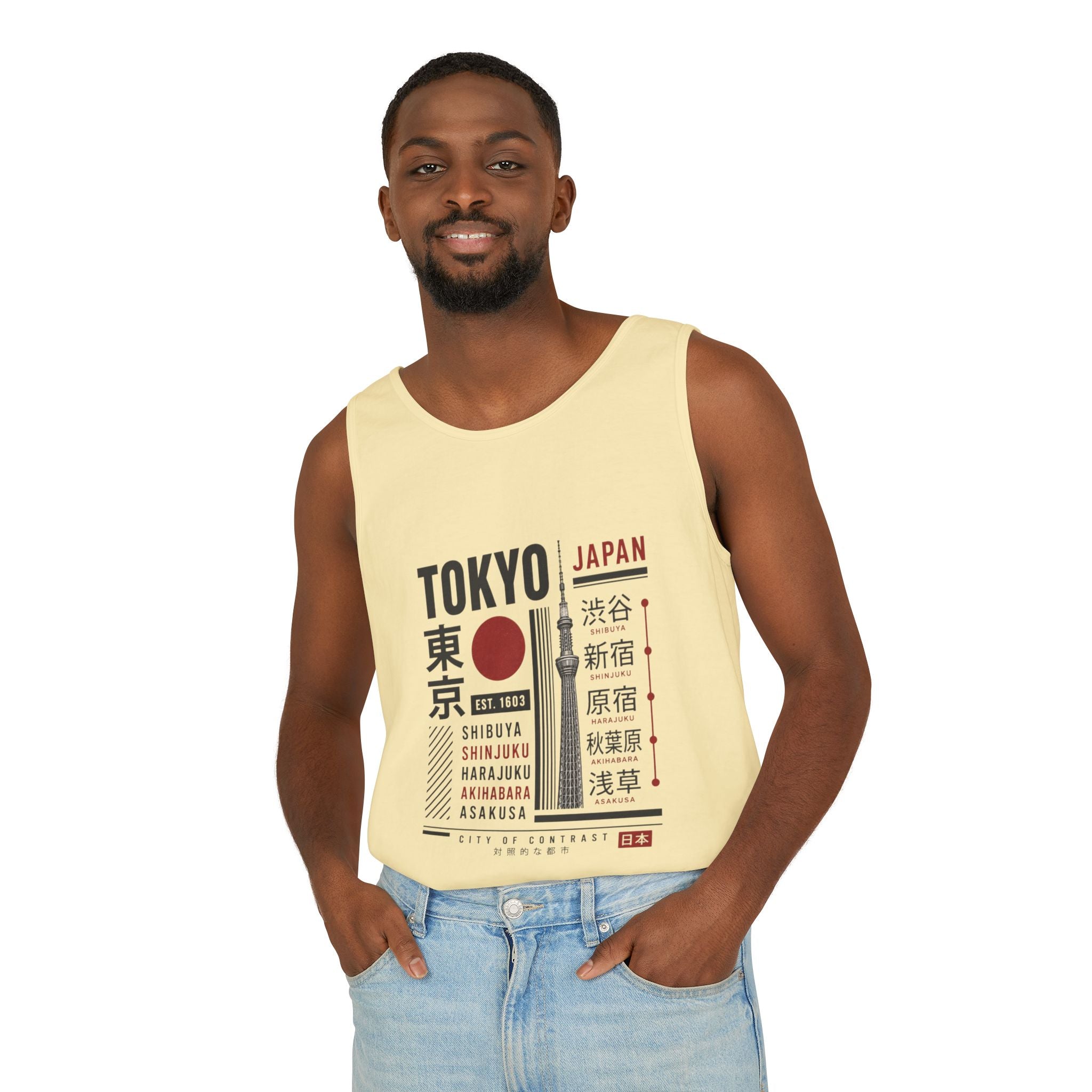 Tokyo Japan Graphic Tank Top — Japanese City Kanji Travel Tee