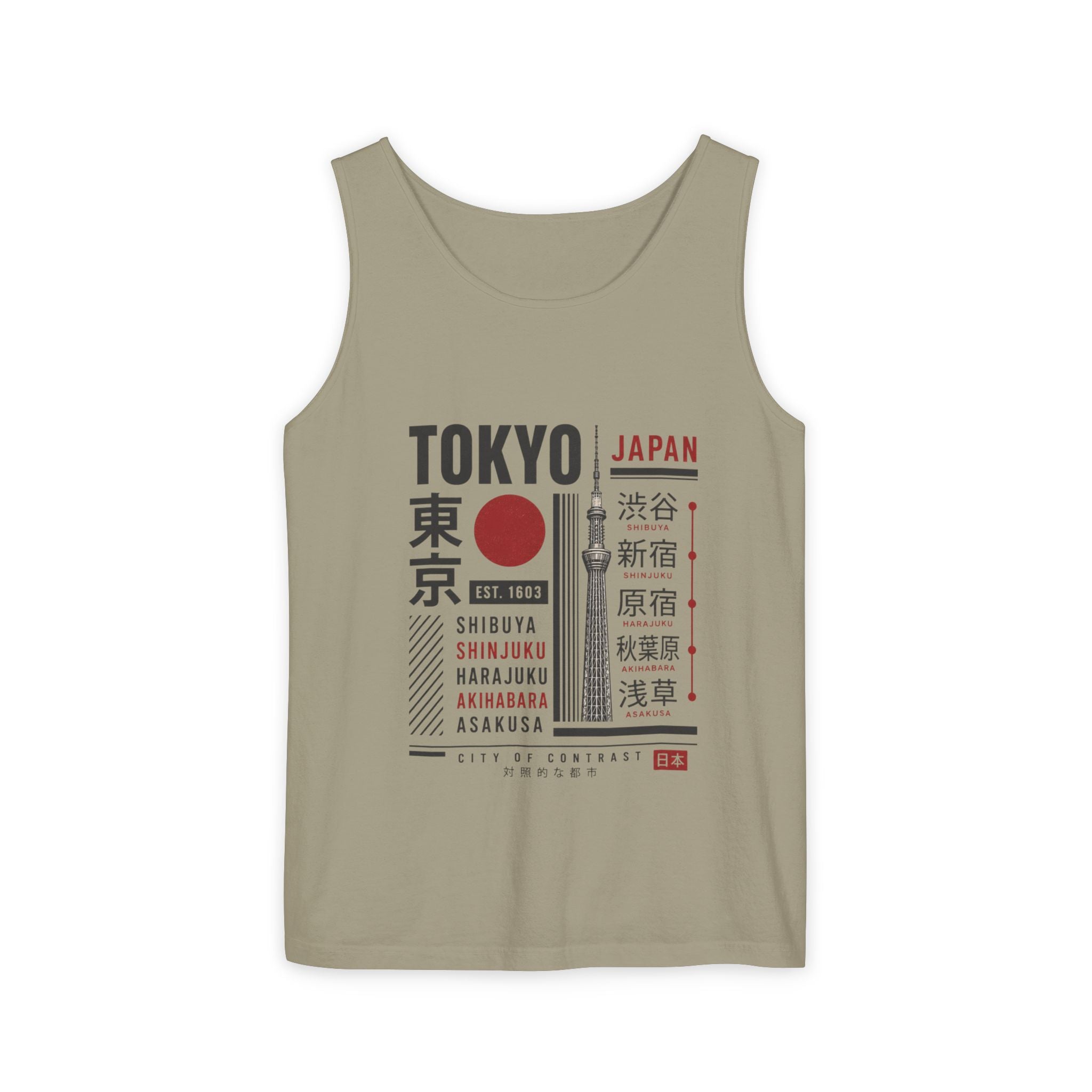 Tokyo Japan Graphic Tank Top — Japanese City Kanji Travel Tee