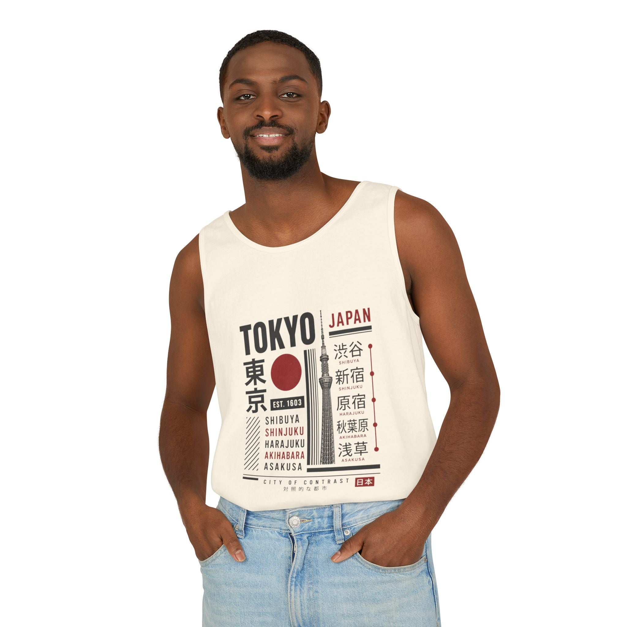 Tokyo Japan Graphic Tank Top — Japanese City Kanji Travel Tee