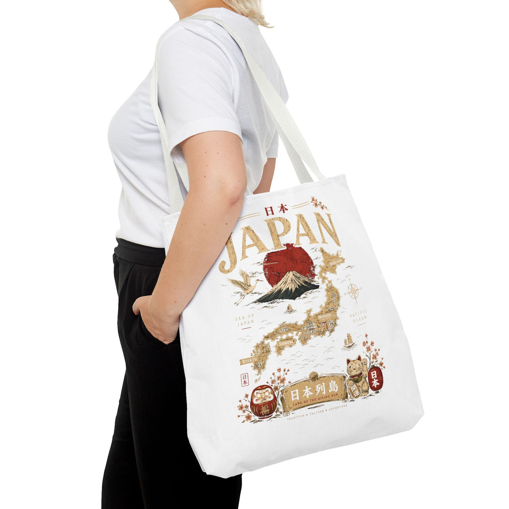 Japan Map Tote Bag – Mount Fuji & Rising Sun Travel Tote
