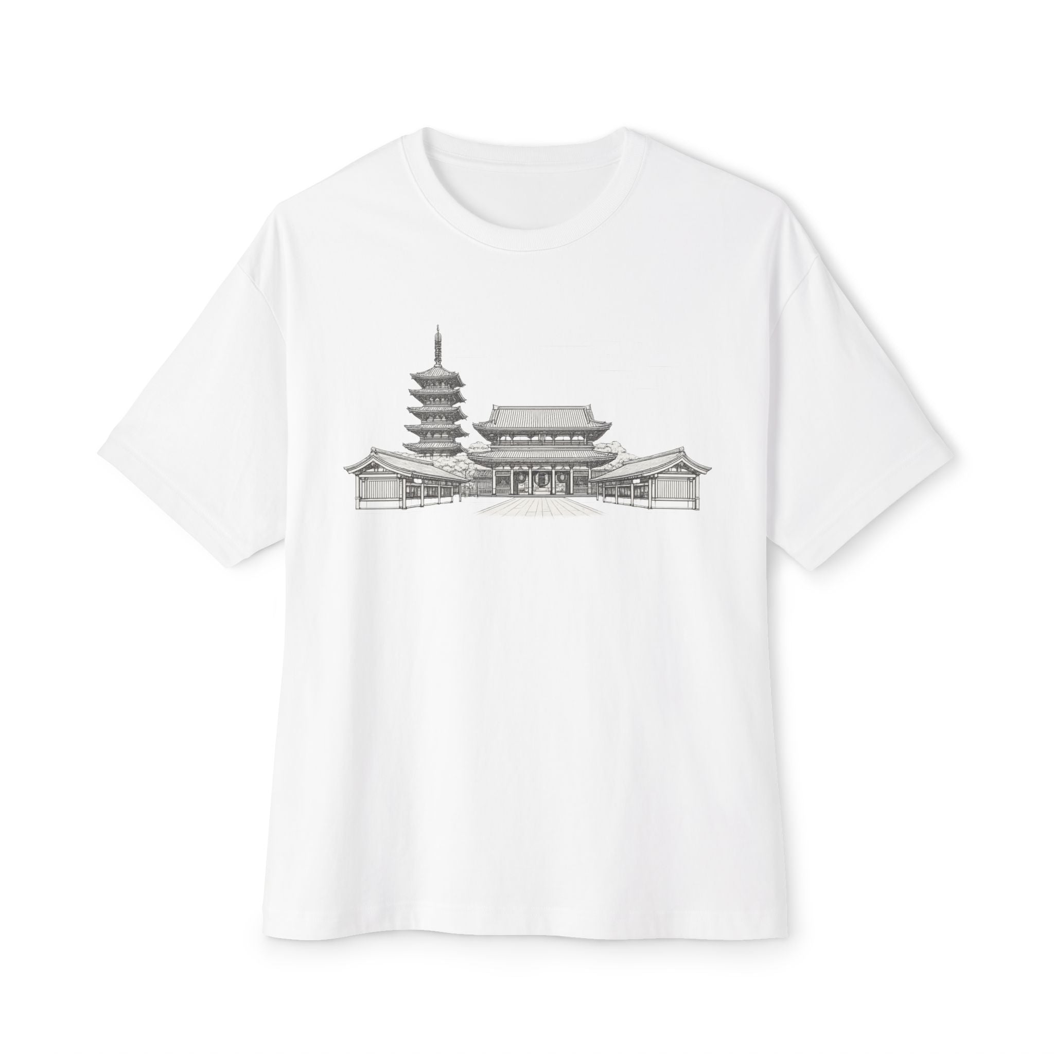 Senso-ji Temple Asakusa Japan Tee — Minimal Outline Japanese Landmark Shirt