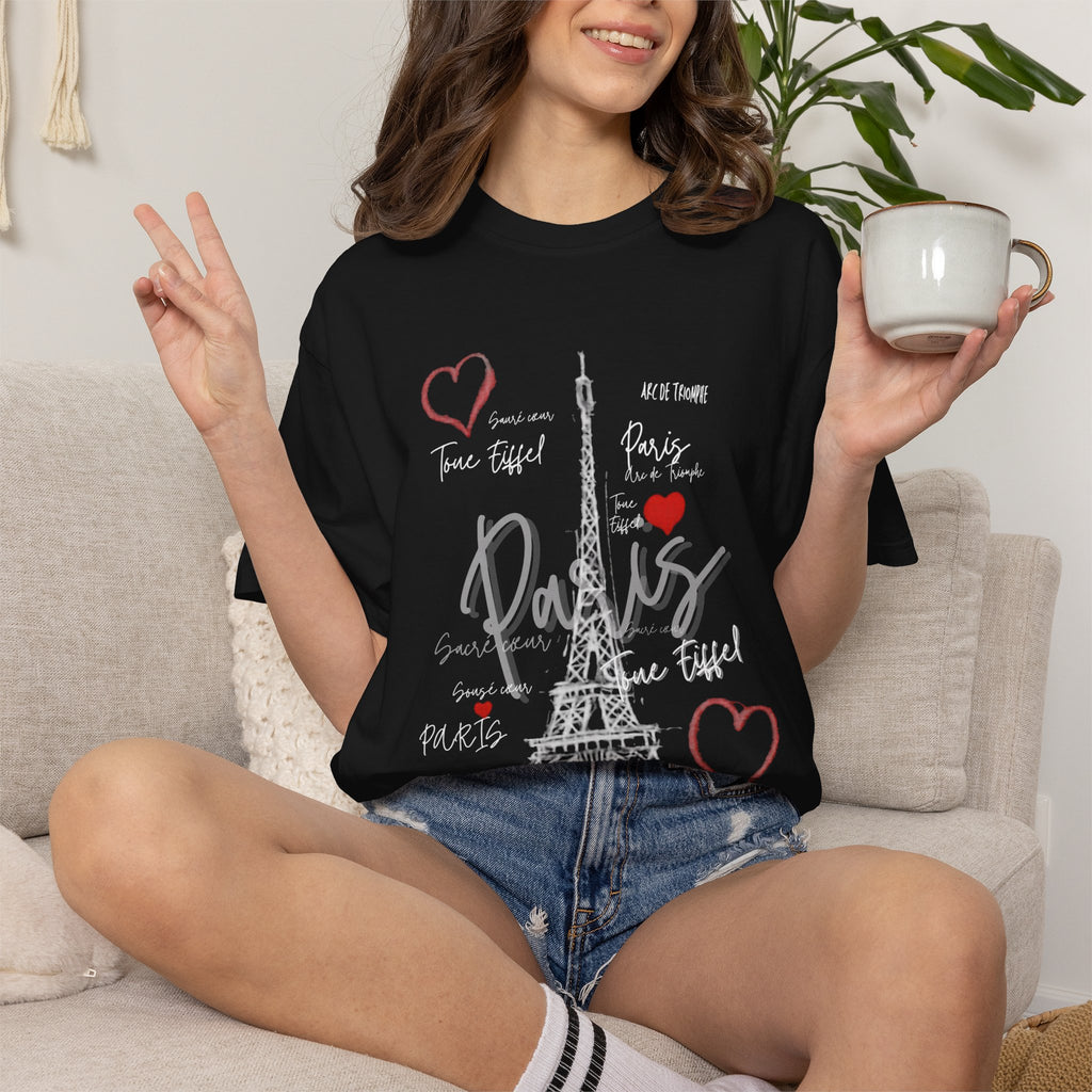 Paris Eiffel Tower T-Shirt — Romantic Heart Travel Tee