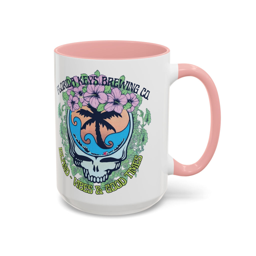 Coffee Mug — Tropical Island Vibes & Good Times Skull Design Key West Florida