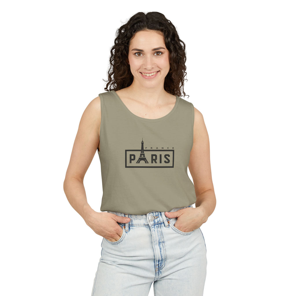 Paris Eiffel Tower Vintage Travel Tank Top — Retro French Graphic Tank