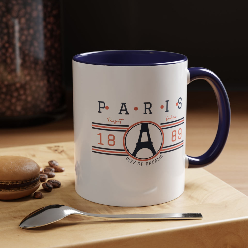 Paris Eiffel Tower Accent Coffee Mug - City of Dreams 1889 Travel Souvenir