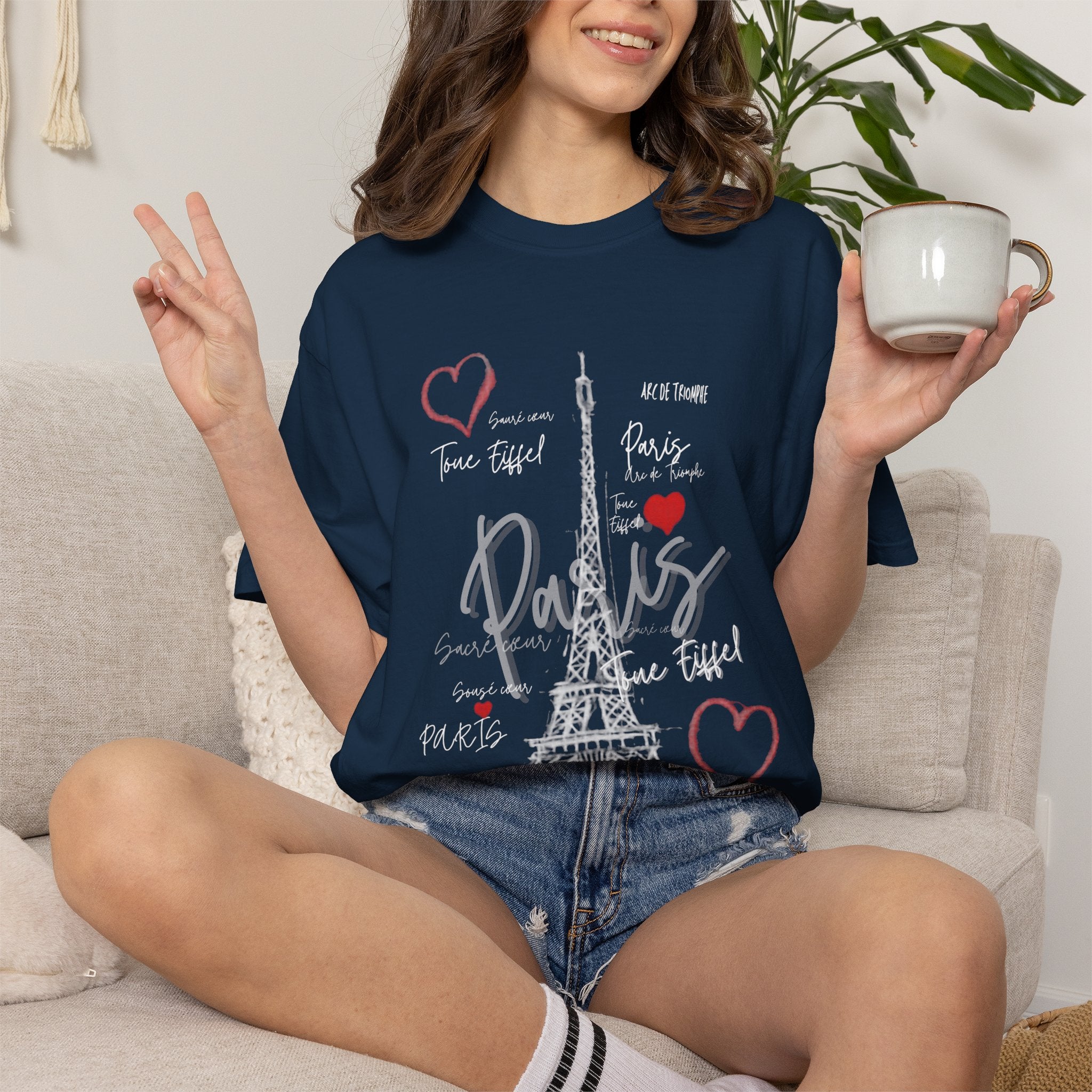 Paris Eiffel Tower T-Shirt — Romantic Heart Travel Tee