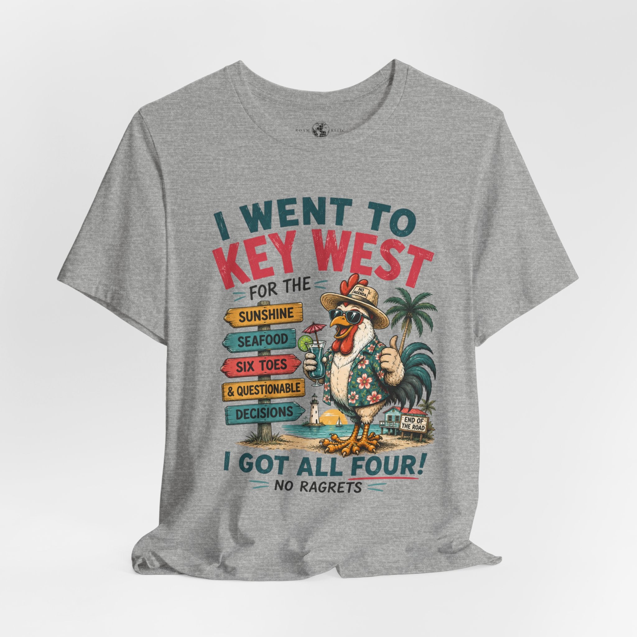 Key West Vacation T‑Shirt — “I Went to Key West for the Sunshine, Seafood, Six Toes & Questionable Decisions” - No Ragrets
