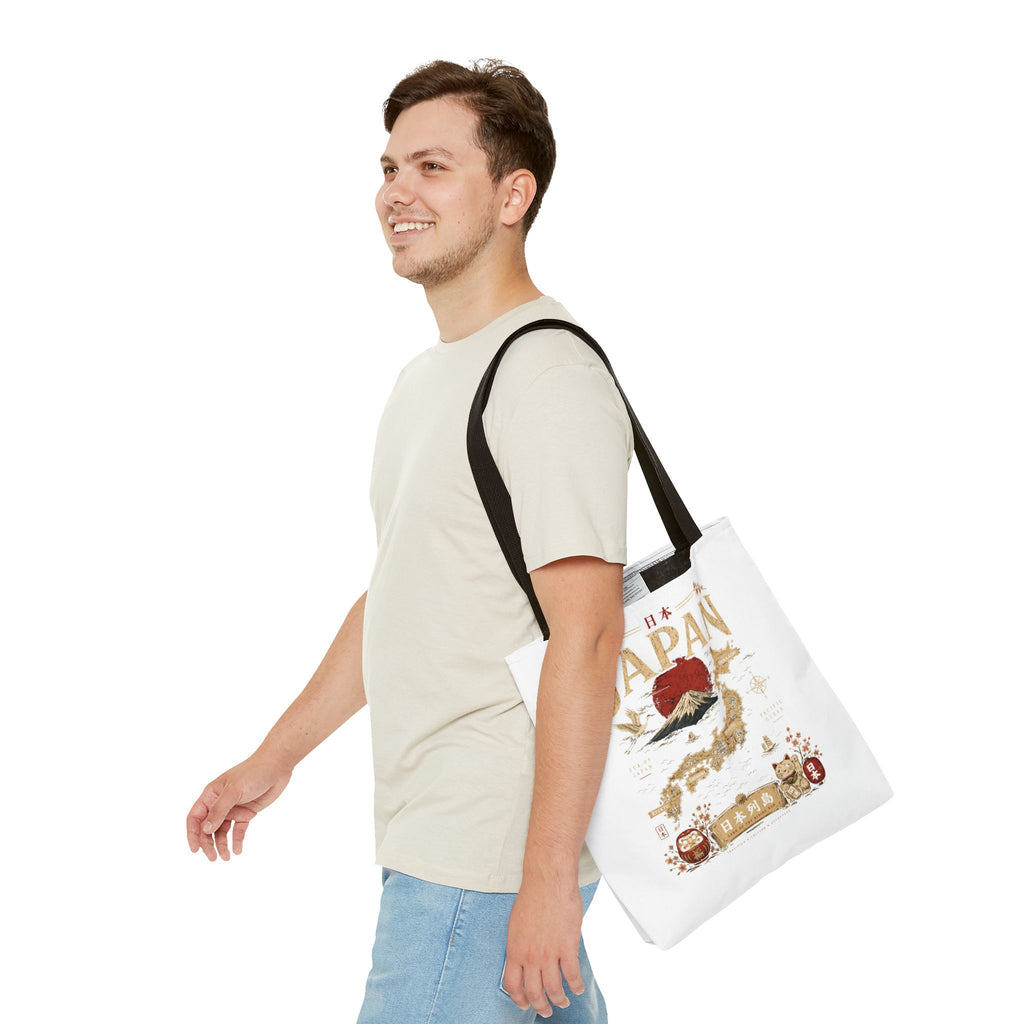 Japan Map Tote Bag – Mount Fuji & Rising Sun Travel Tote