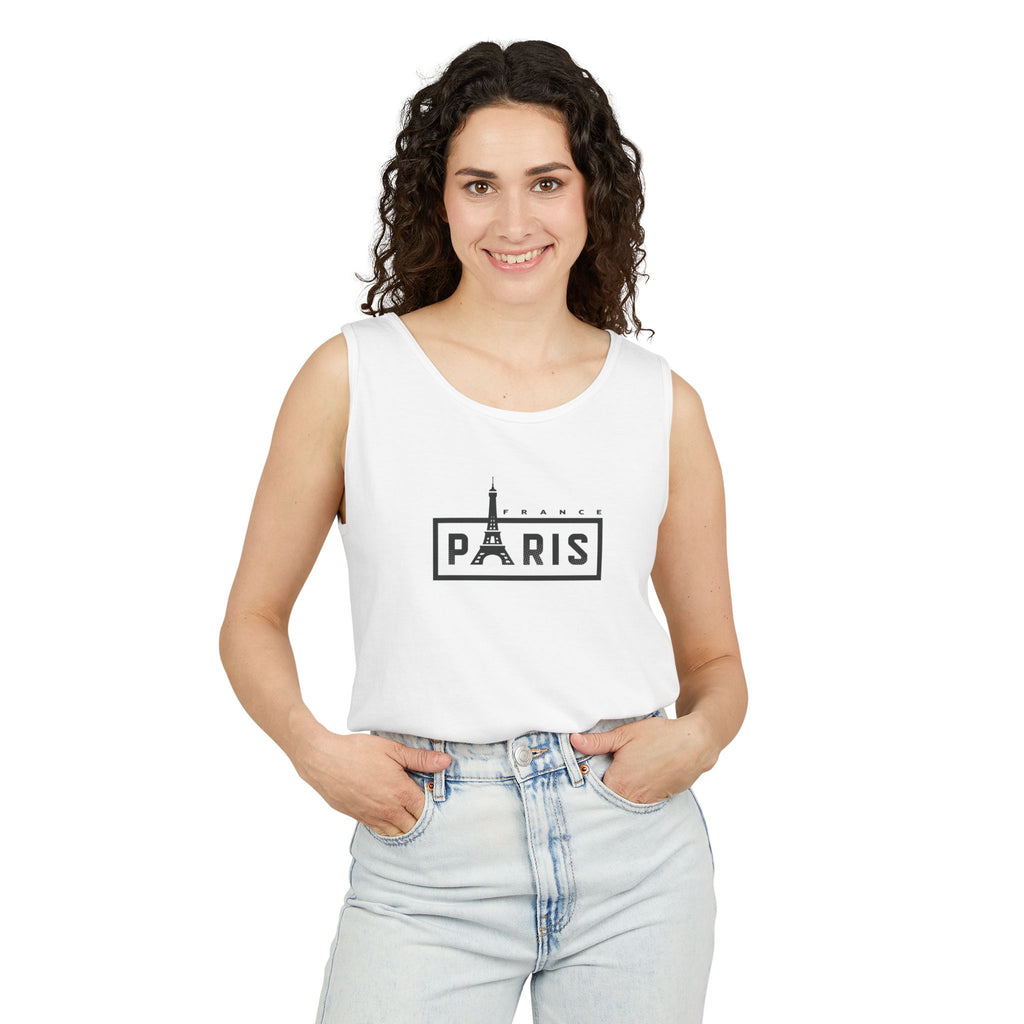 Paris Eiffel Tower Vintage Travel Tank Top — Retro French Graphic Tank
