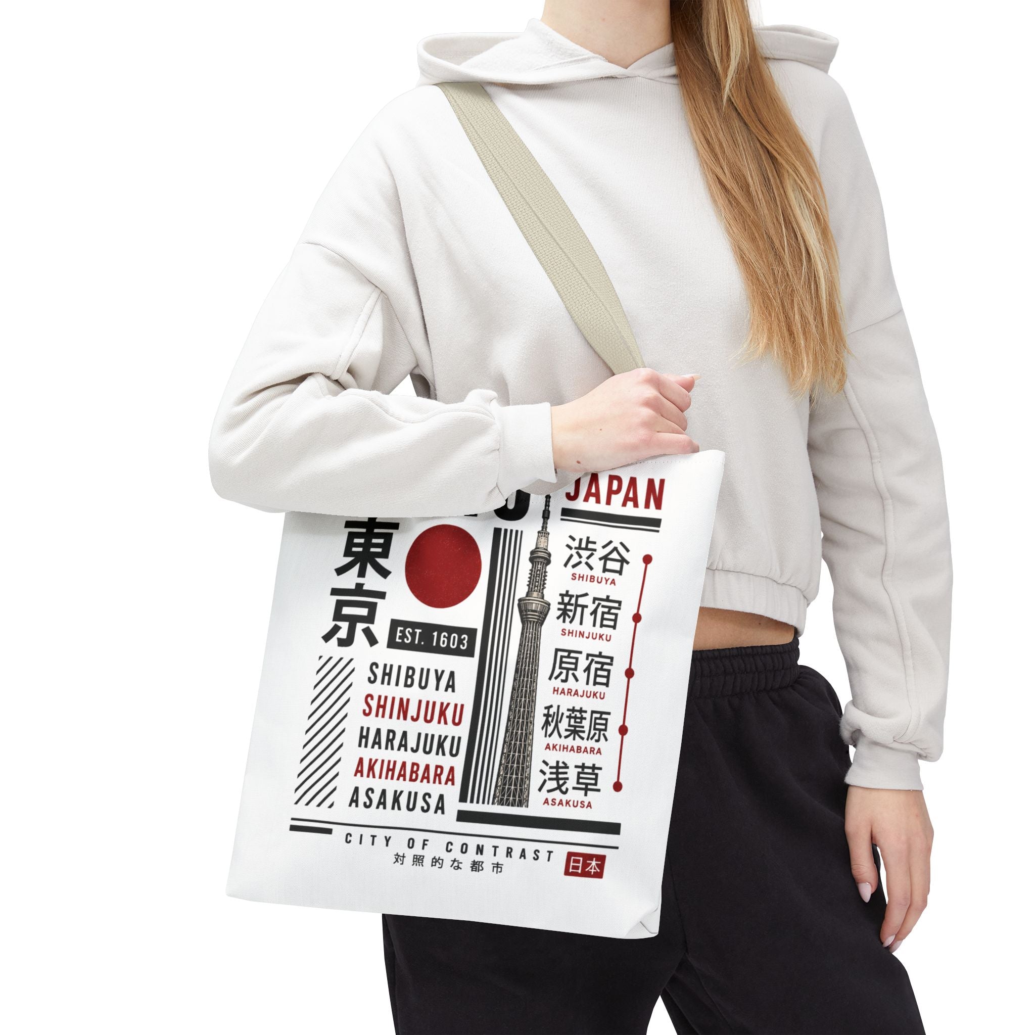 Tokyo Japan Graphic Tote Bag — Shibuya Shinjuku Harajuku Akihabara Asakusa Design