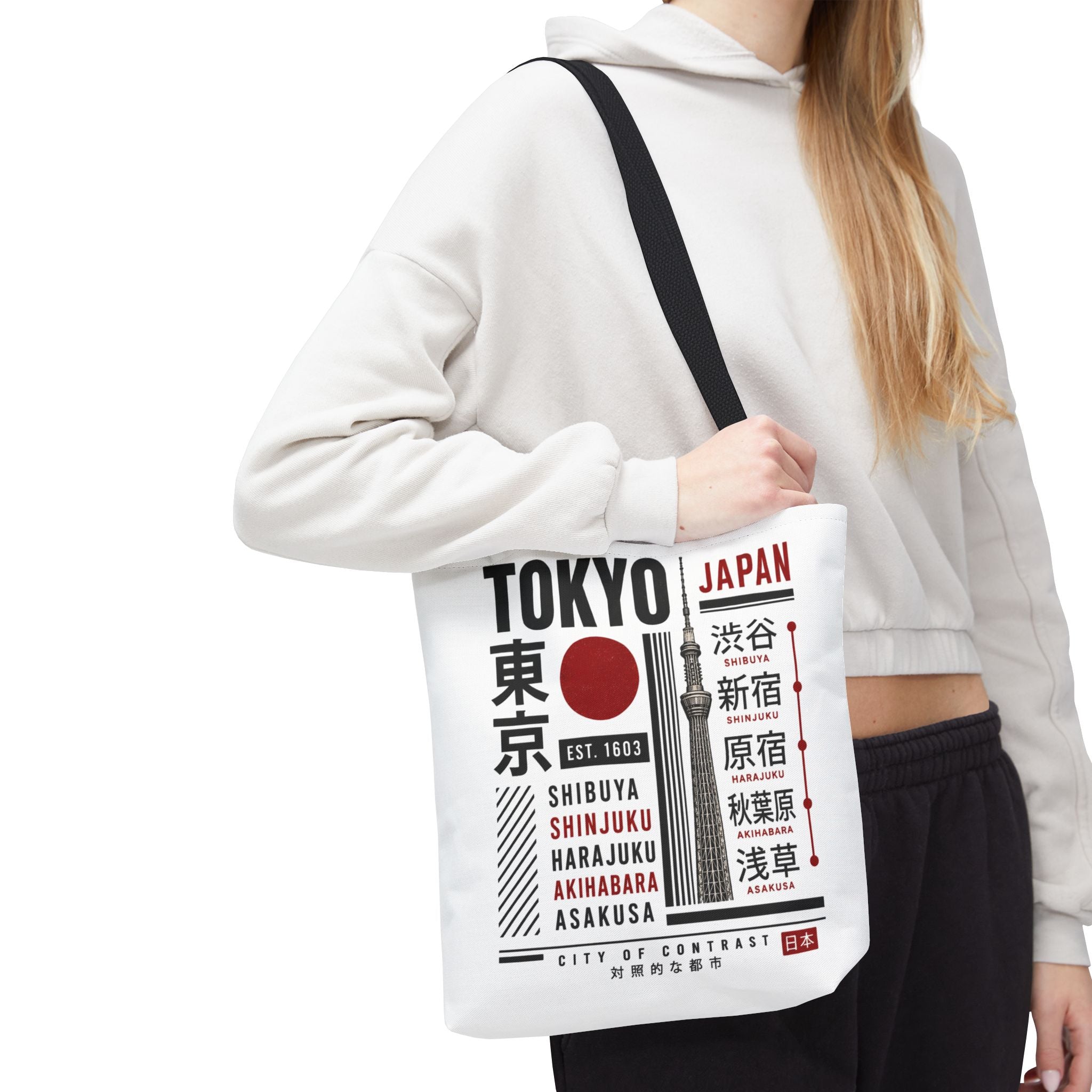 Tokyo Japan Graphic Tote Bag — Shibuya Shinjuku Harajuku Akihabara Asakusa Design