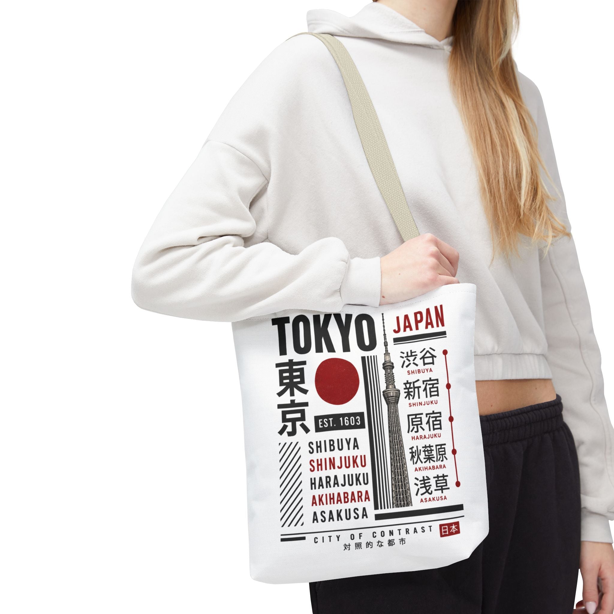 Tokyo Japan Graphic Tote Bag — Shibuya Shinjuku Harajuku Akihabara Asakusa Design