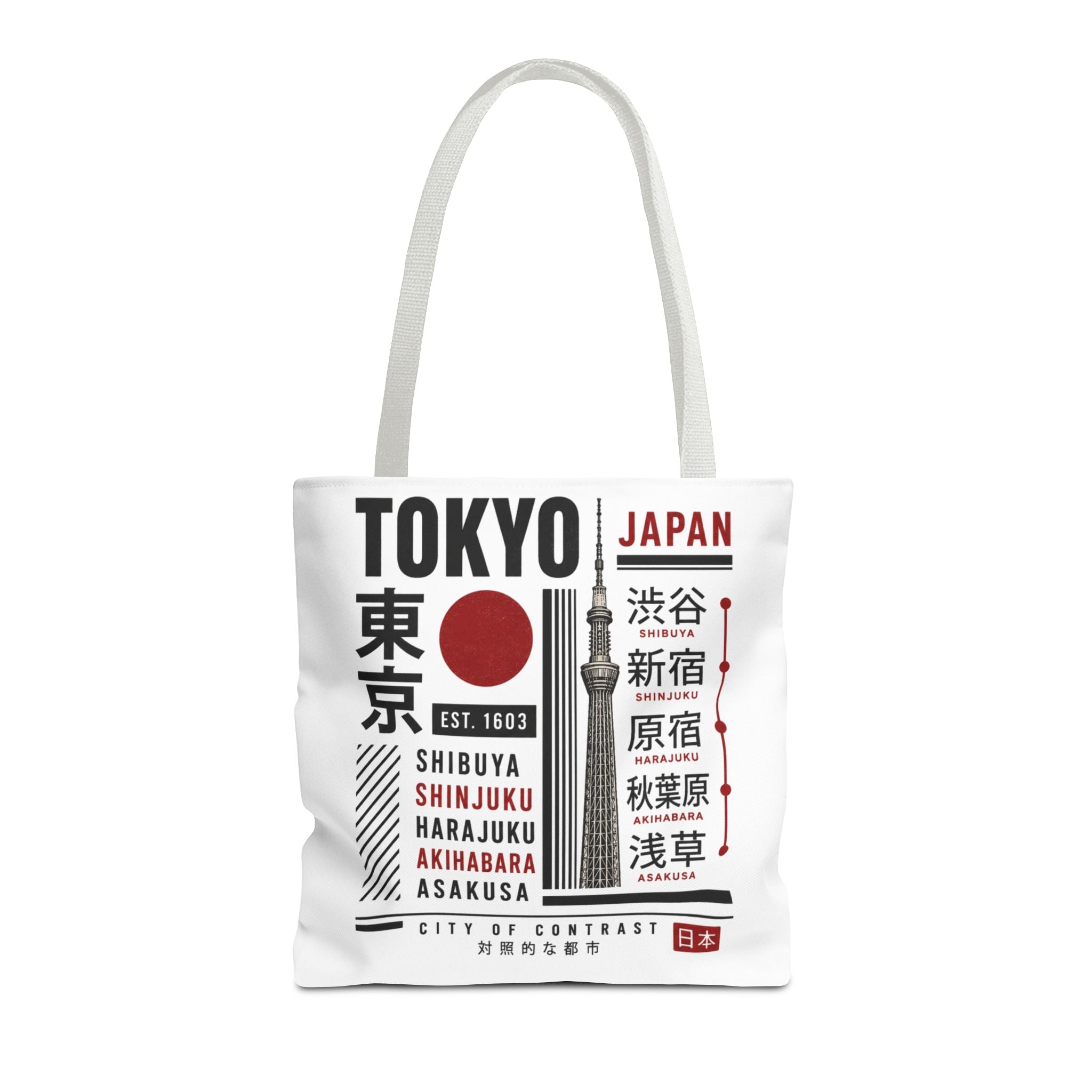 Tokyo Japan Graphic Tote Bag — Shibuya Shinjuku Harajuku Akihabara Asakusa Design