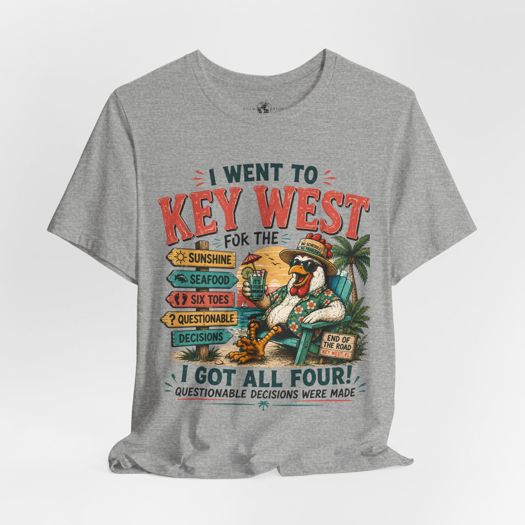 Key West Vacation T‑Shirt — "I Went to Key West for the Sunshine, Seafood, Six Toes & Questionable Decisions Were Made"
