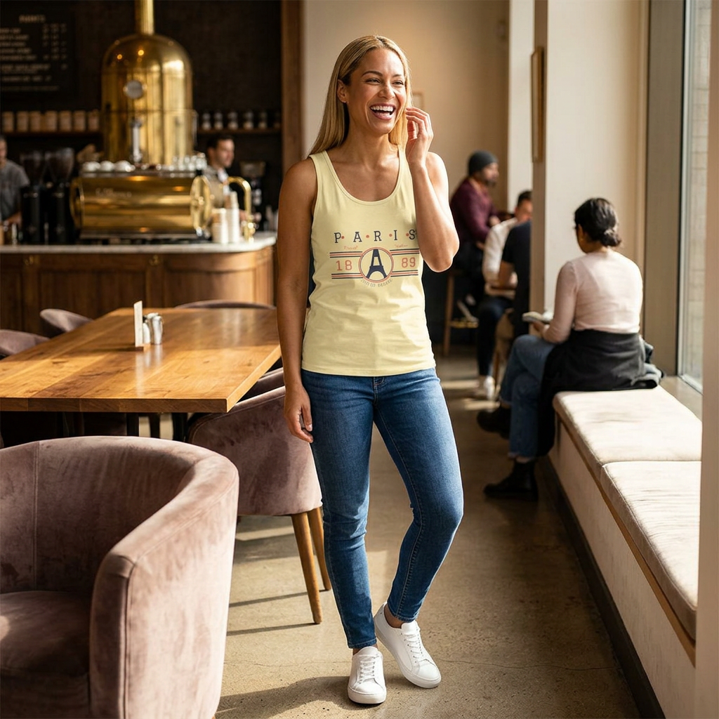 Paris 1889 Eiffel Tower Tank Top — Vintage French Travel Graphic Tank