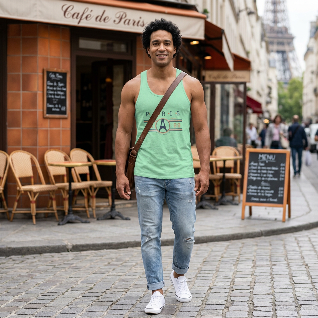 Paris 1889 Eiffel Tower Graphic Racerback Tank — Vintage History Tee