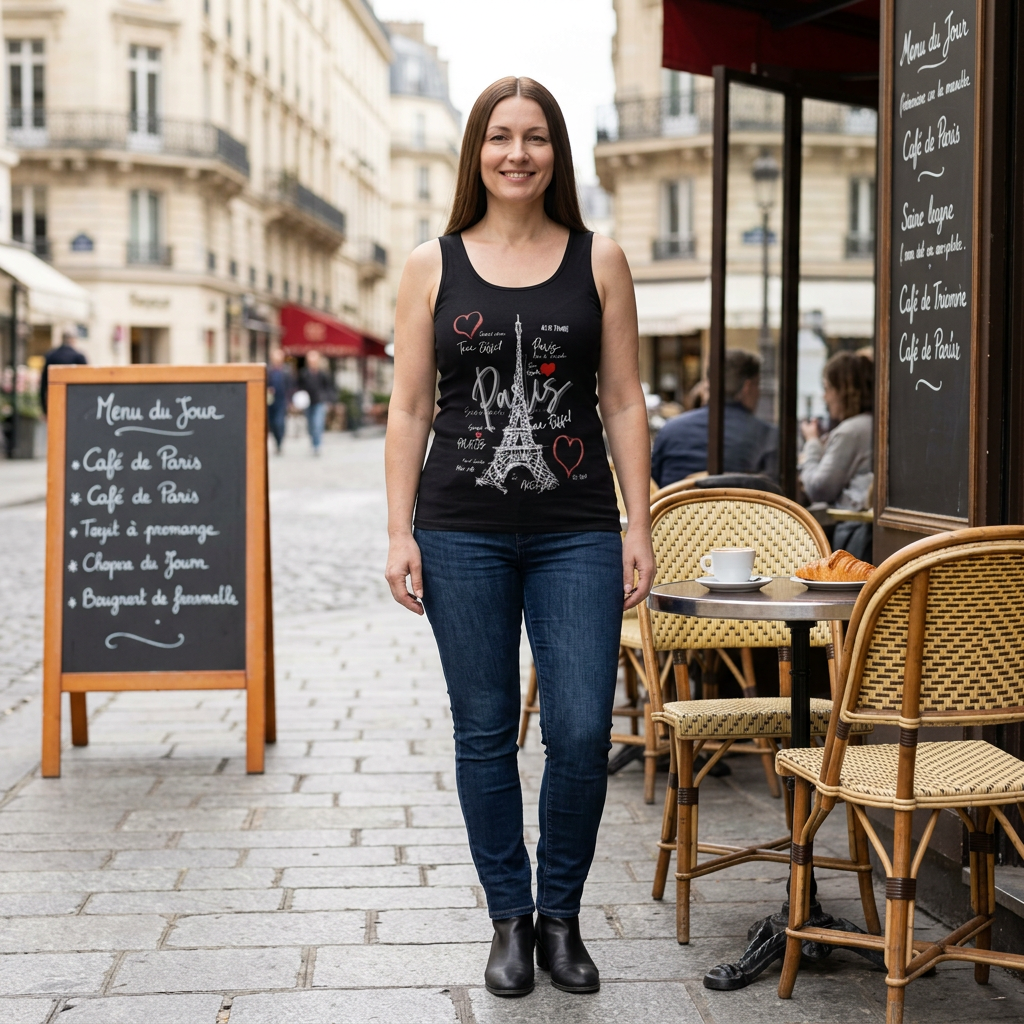 Paris Eiffel Tower Romantic Travel Tank Top