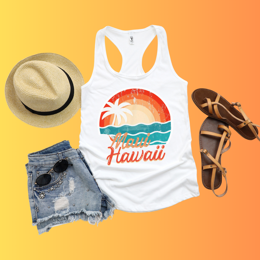 Maui Hawaii Women's Racerback Tank – Tropical Island Graphic