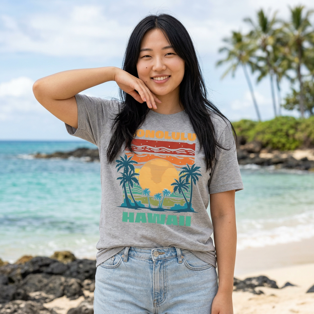 Honolulu Hawaii Vintage Sunset T-Shirt