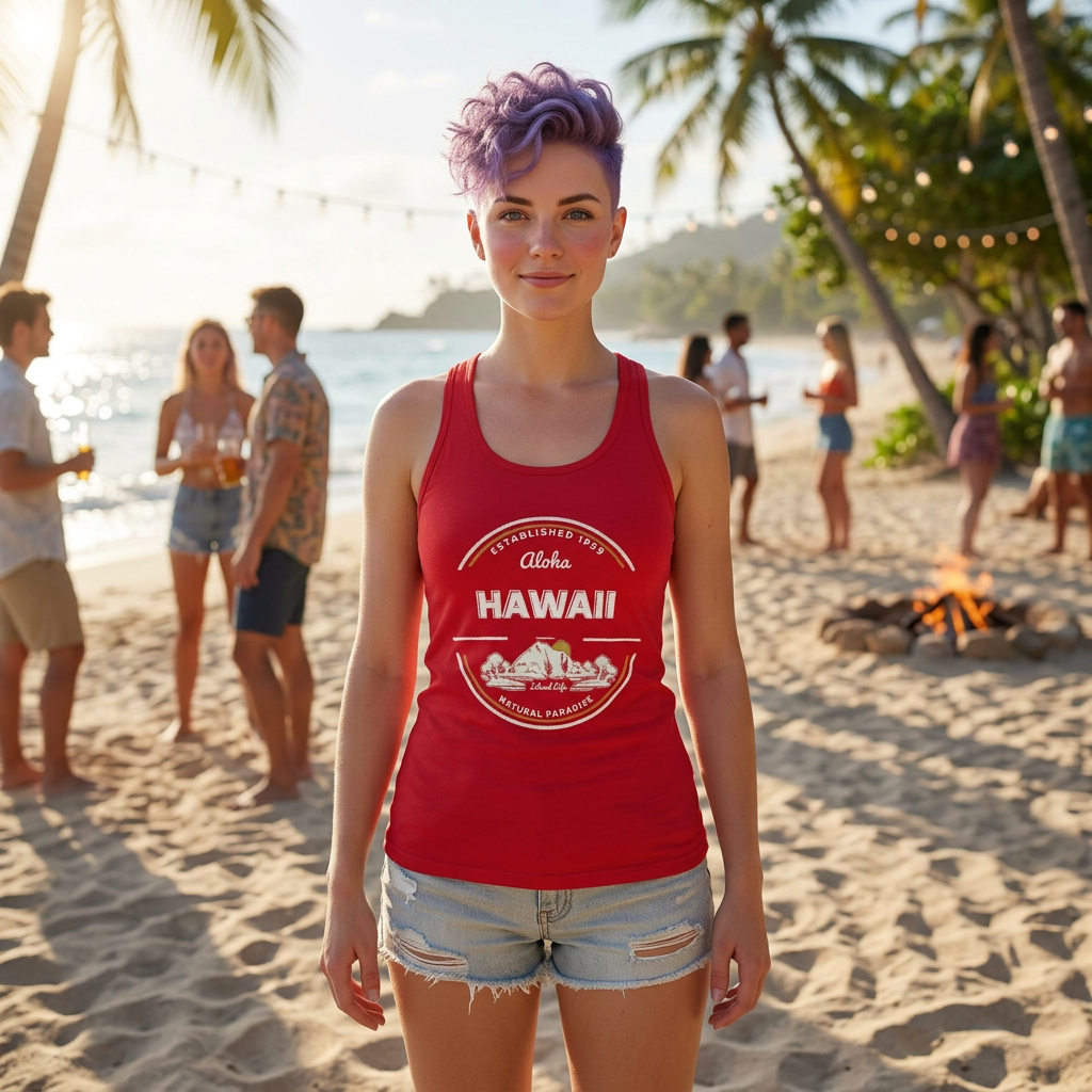 Hawaii Aloha Party Women's Racerback Tank