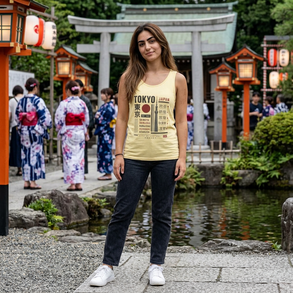 Tokyo Japan Graphic Tank Top — Japanese City Kanji Travel Tee
