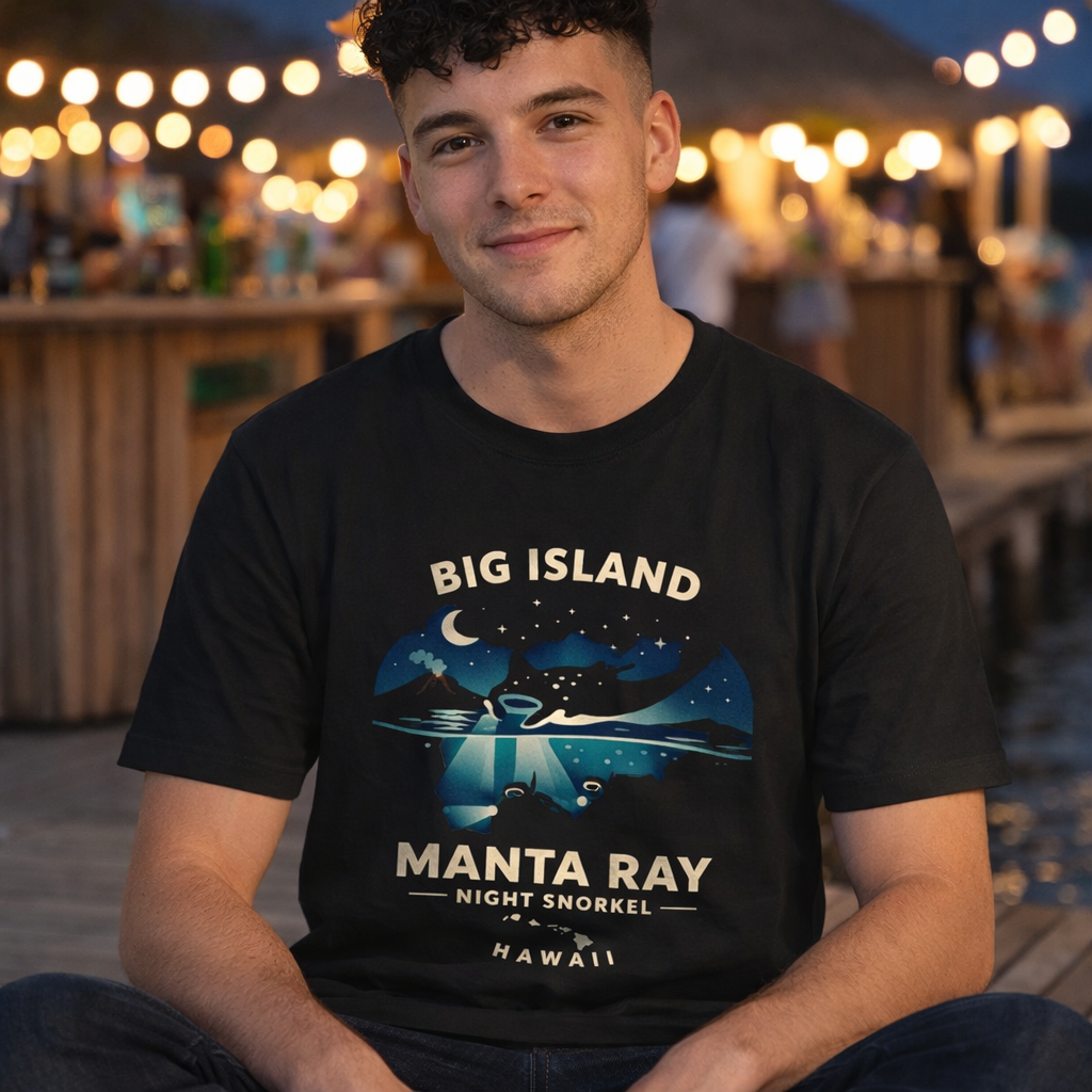 Manta Ray Night Snorkel Tee — Big Island Hawaii Adventure Souvenir