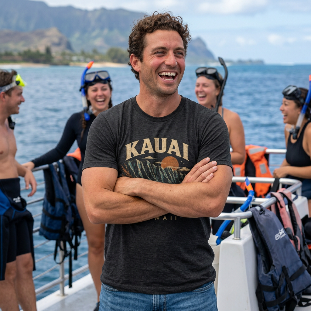 Kauai, Hawaii Boat Tour Tee — Fun Memories Island Souvenir