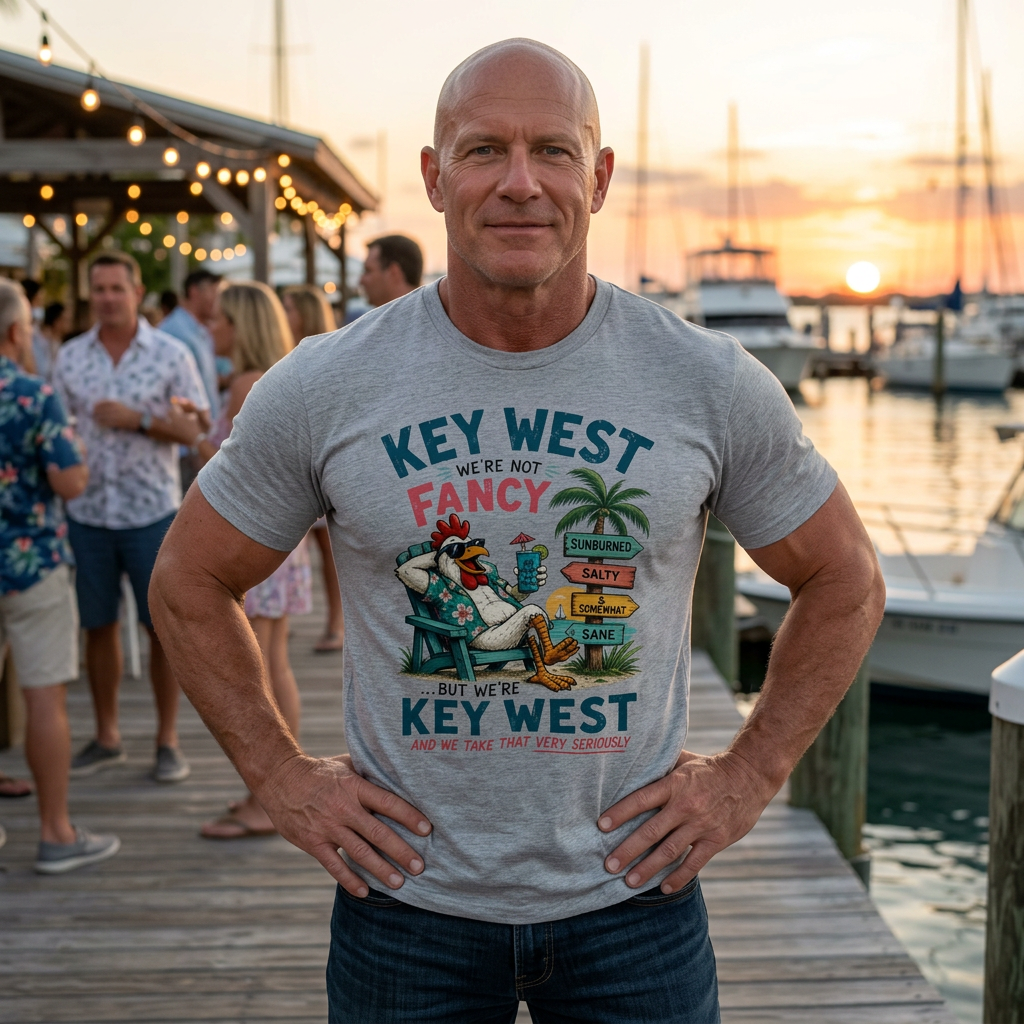 Funny "We're Not Fancy" Key West Vintage Beach T-Shirt