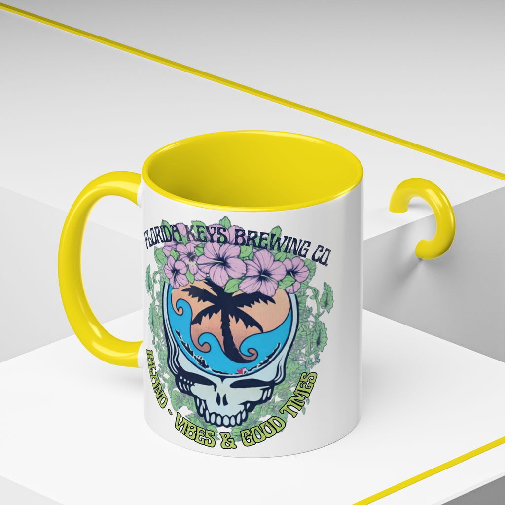 Coffee Mug — Tropical Island Vibes & Good Times Skull Design Key West Florida