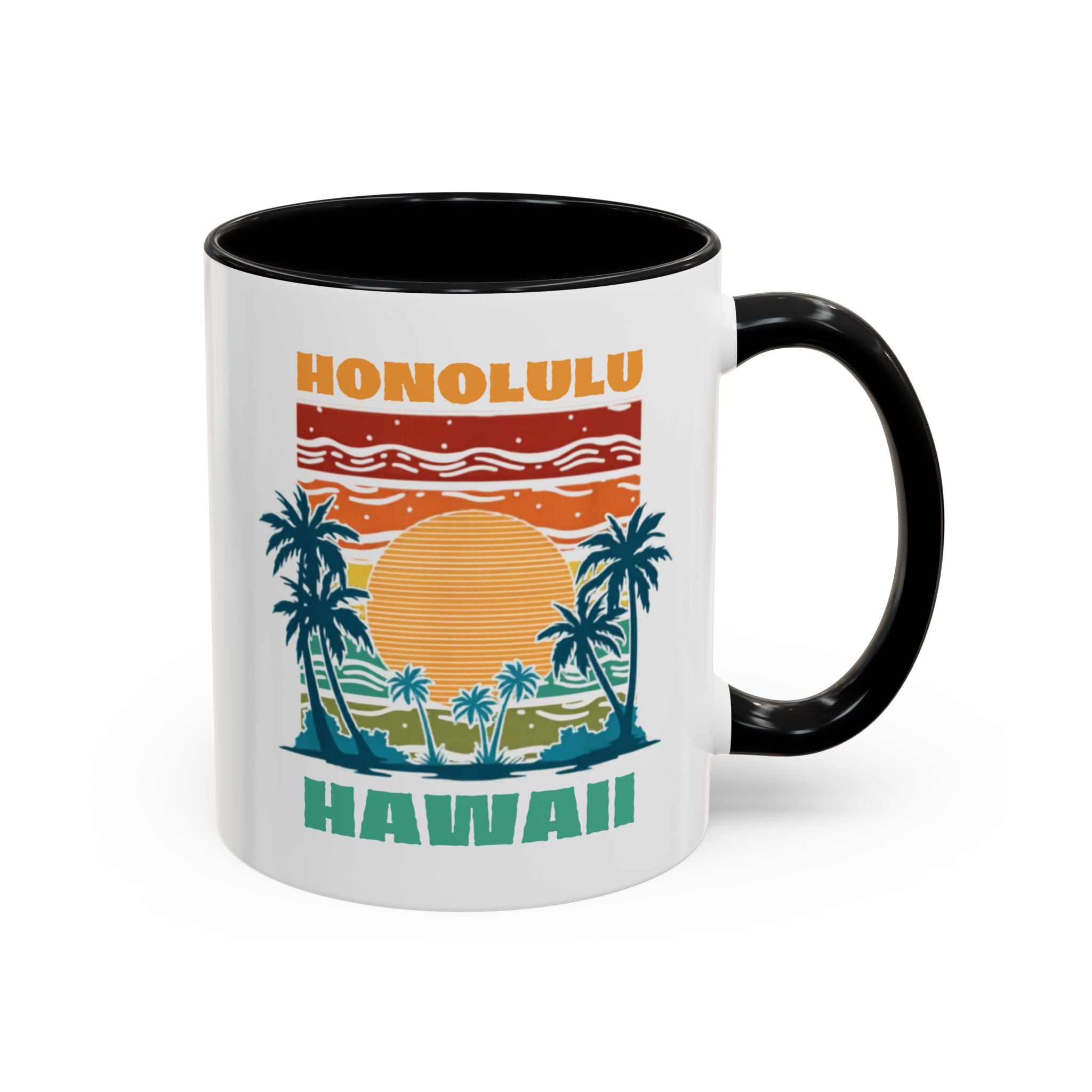 Honolulu Hawaii Vintage Sunset Coffee Mug (11/15oz)