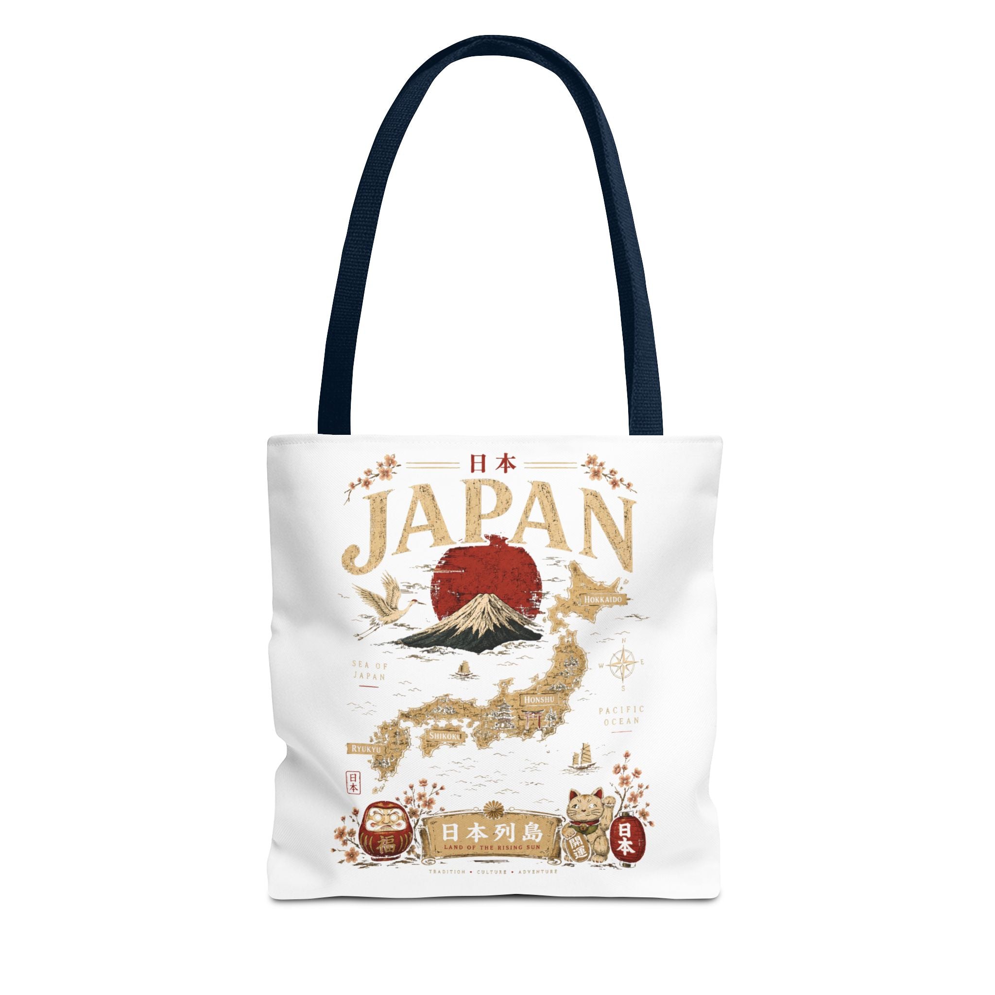 Japan Map Tote Bag – Mount Fuji & Rising Sun Travel Tote