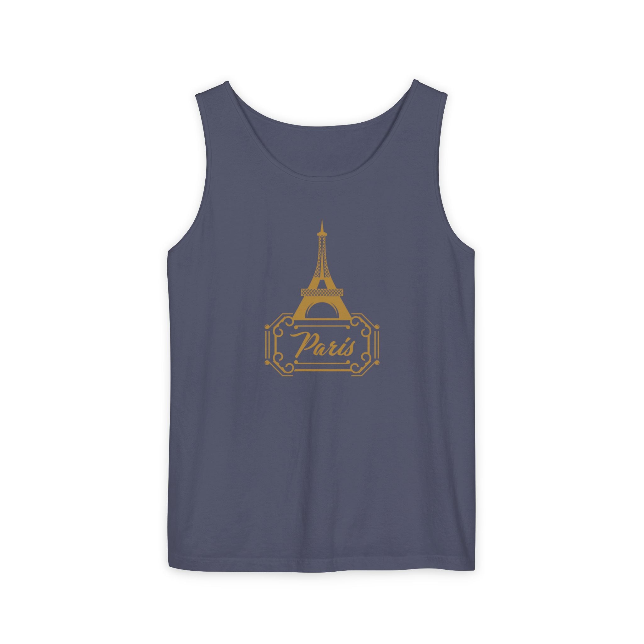 Paris Eiffel Tower Tank Top — Elegant Gold Paris Graphic