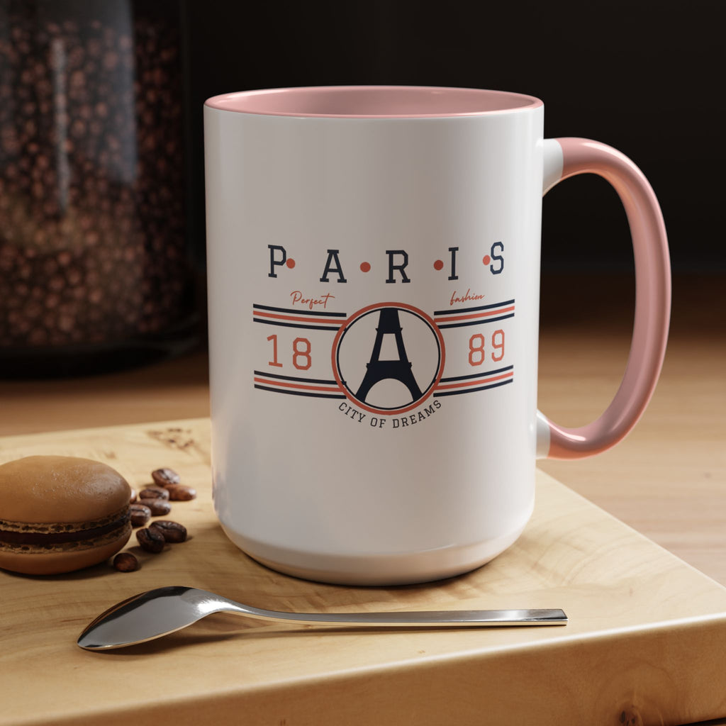 Paris Eiffel Tower Accent Coffee Mug - City of Dreams 1889 Travel Souvenir
