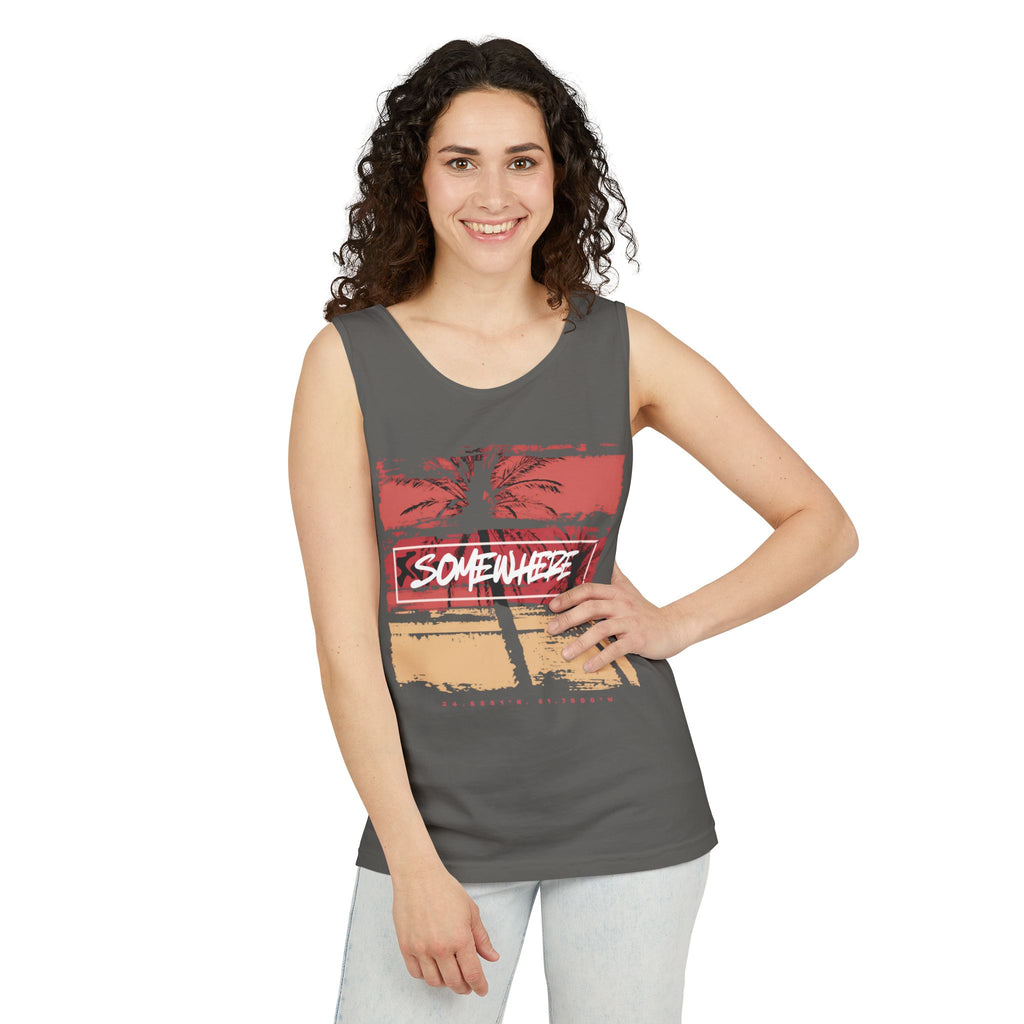 Somewhere Palm Tree Tank Top – Vintage Beach Retro Vacation Tank