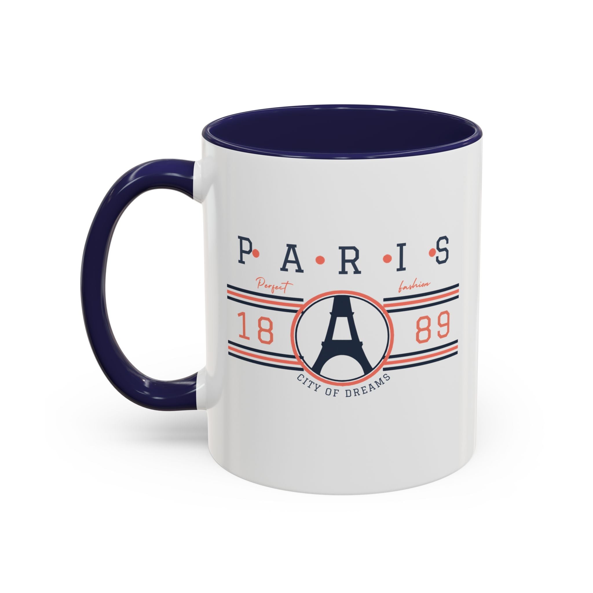 Paris Eiffel Tower Accent Coffee Mug - City of Dreams 1889 Travel Souvenir